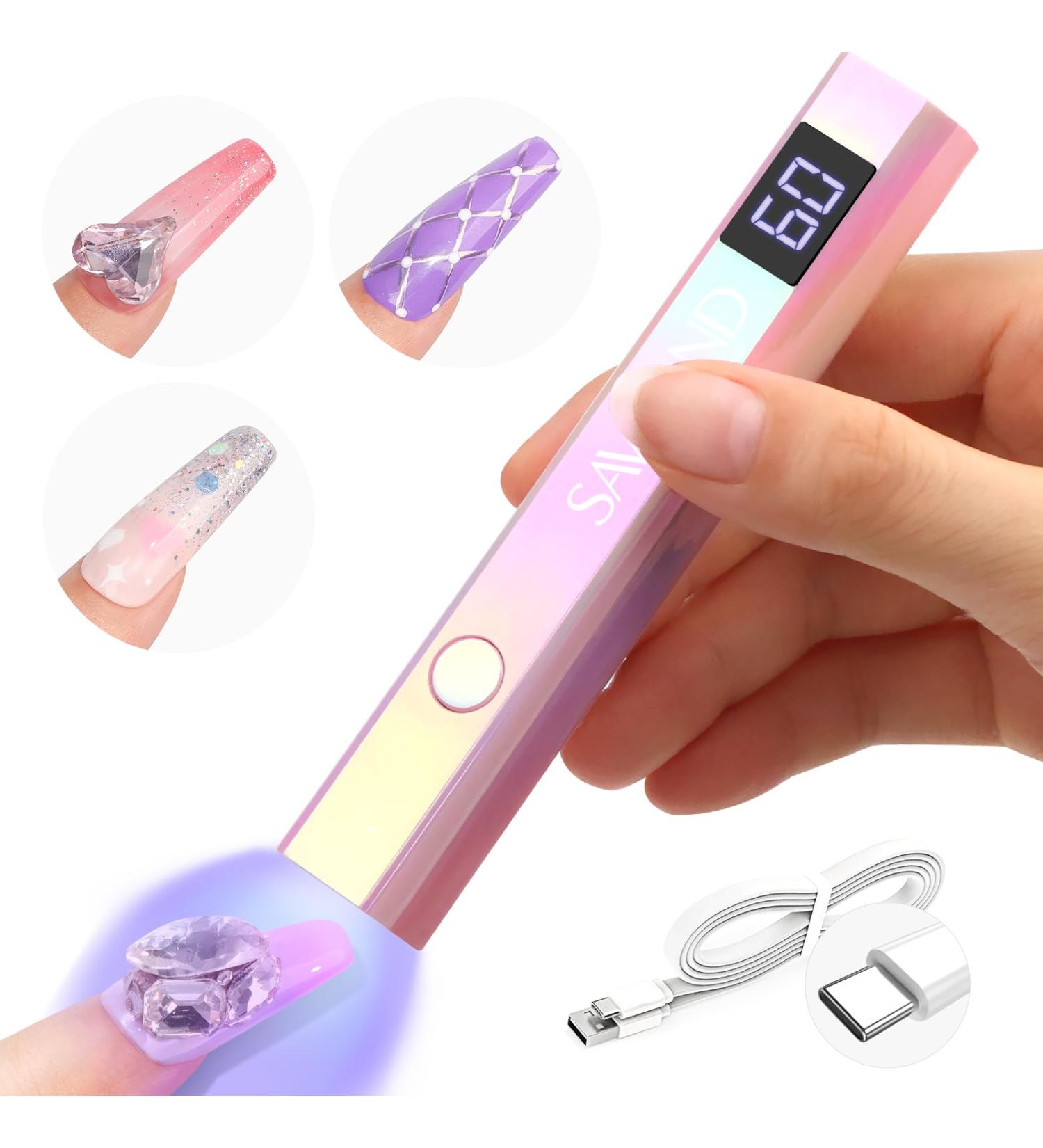 SAVILAND 12W Portable Mini UV Light for Nails | Handheld Gel Nail Dryer with Timer & Rechargeable Battery - Perfect for Home DIY | Pink - Buy Online on GoSupps.com