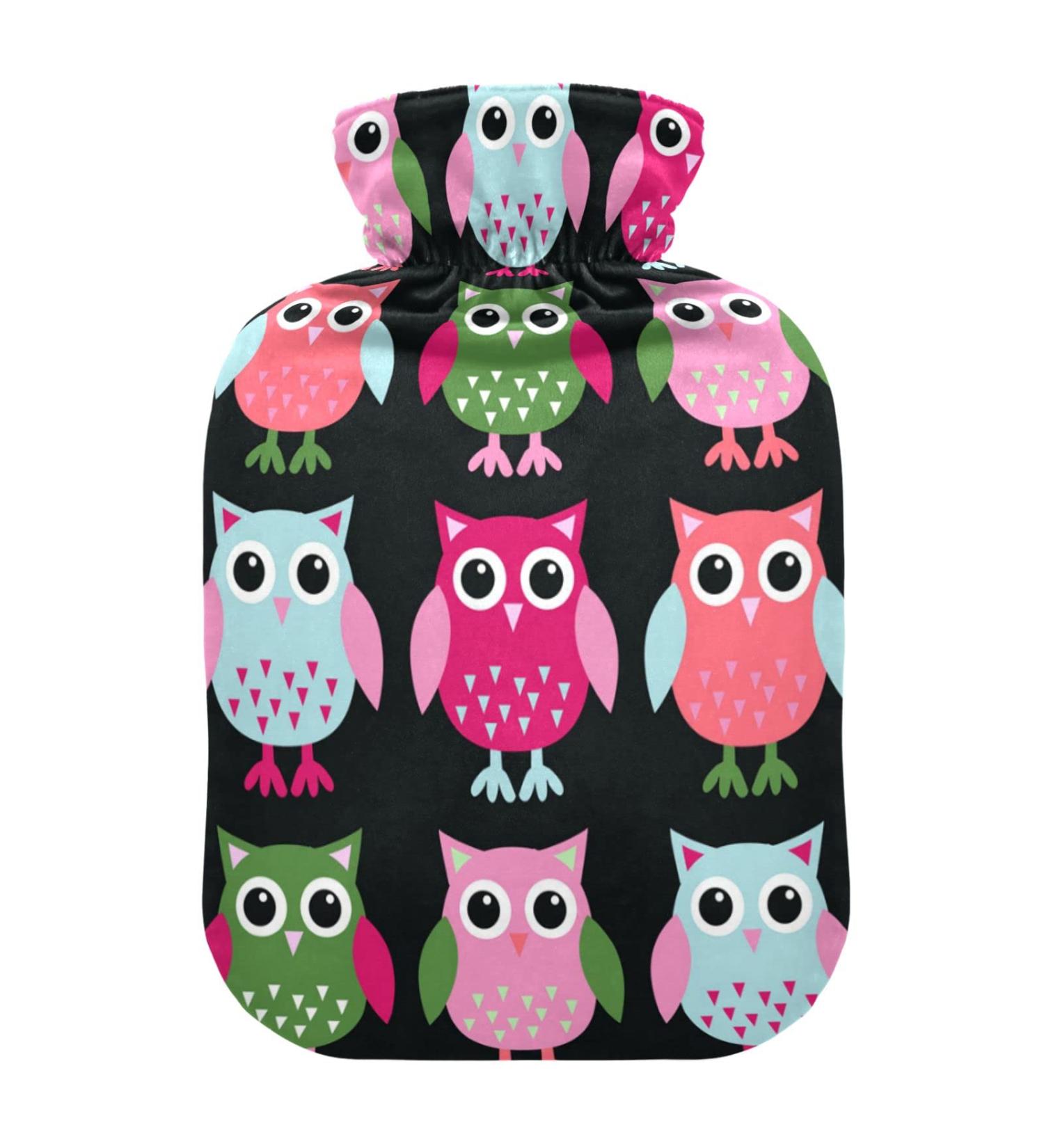 Cute Owl Hot Water Bottle with Cover - 2L Pain Relief Bag for Women Girls & Kids - International Shipping - Buy Online on GoSupps.com