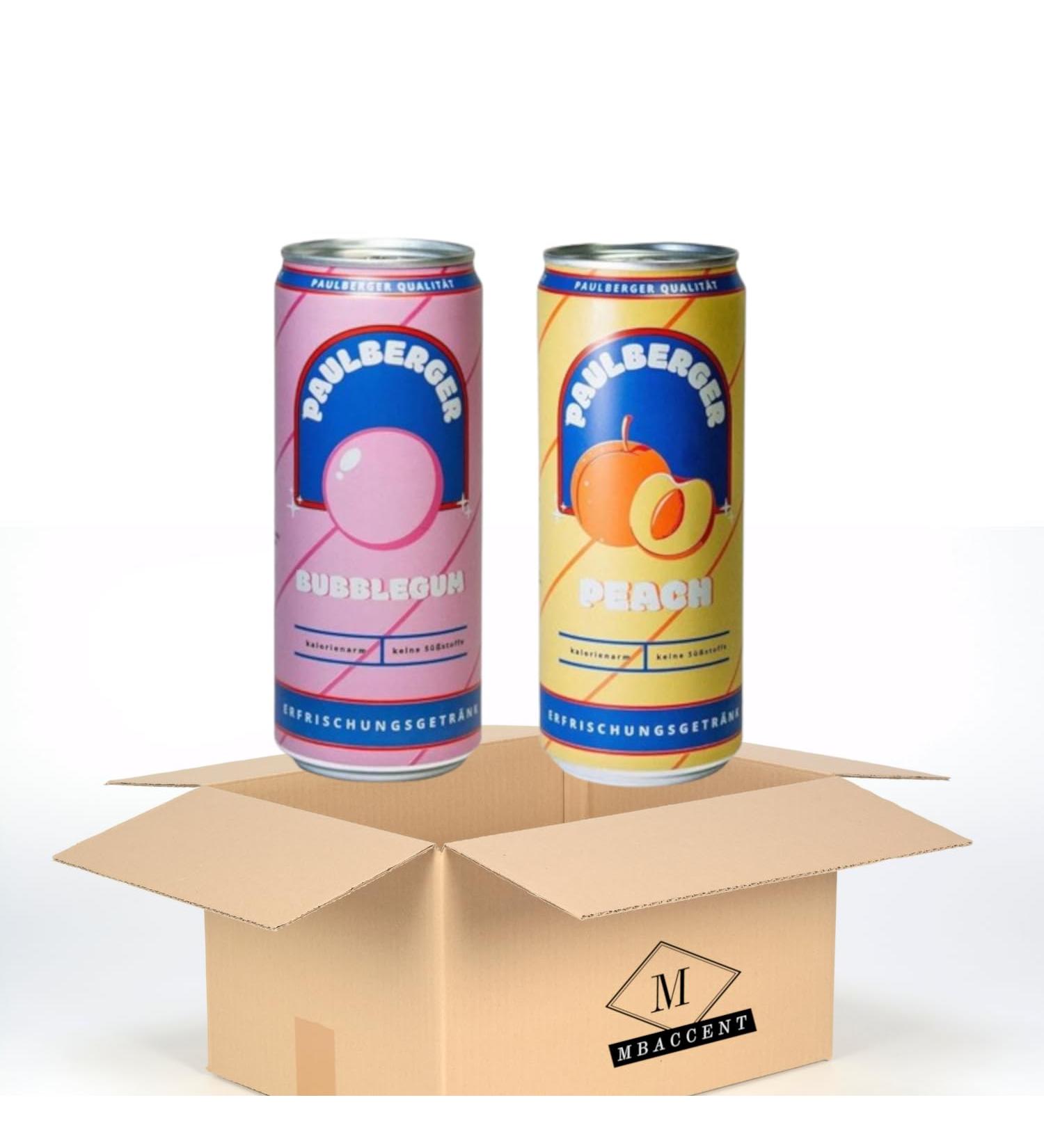 Paulberger Limo Limonade Set Crimax Paul Berger ICRIMAX Bubblegum Peach 2 x 330ml disposable by MBACCENT + MBACCENT Shipping protection package 330 ml (2 Series Pack)