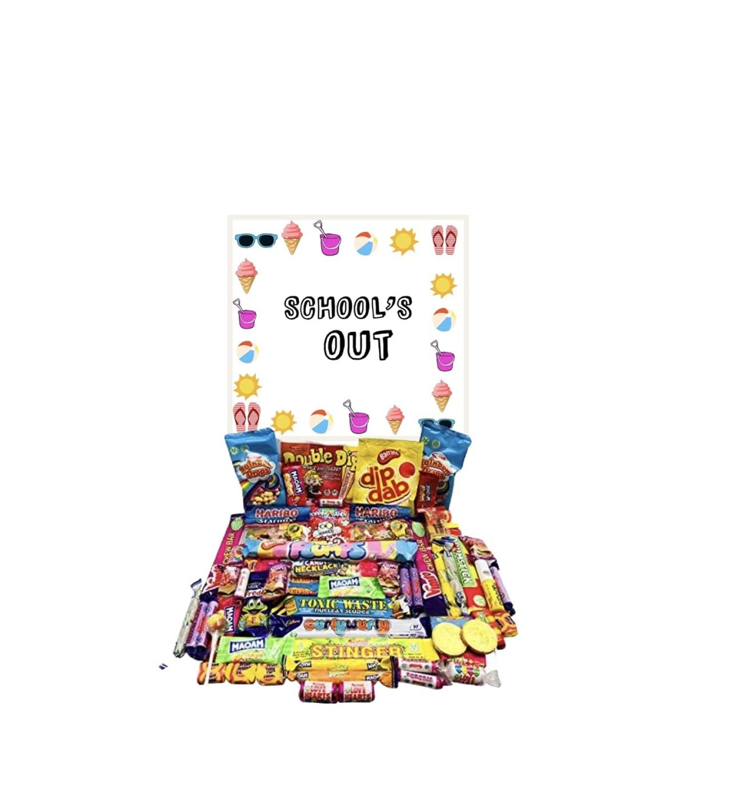 Schools Out For Summer Retro Sweets Box Pick N Mix The Ultimate Selection Box Sweet Hamper Present Gift - Buy Online on GoSupps.com