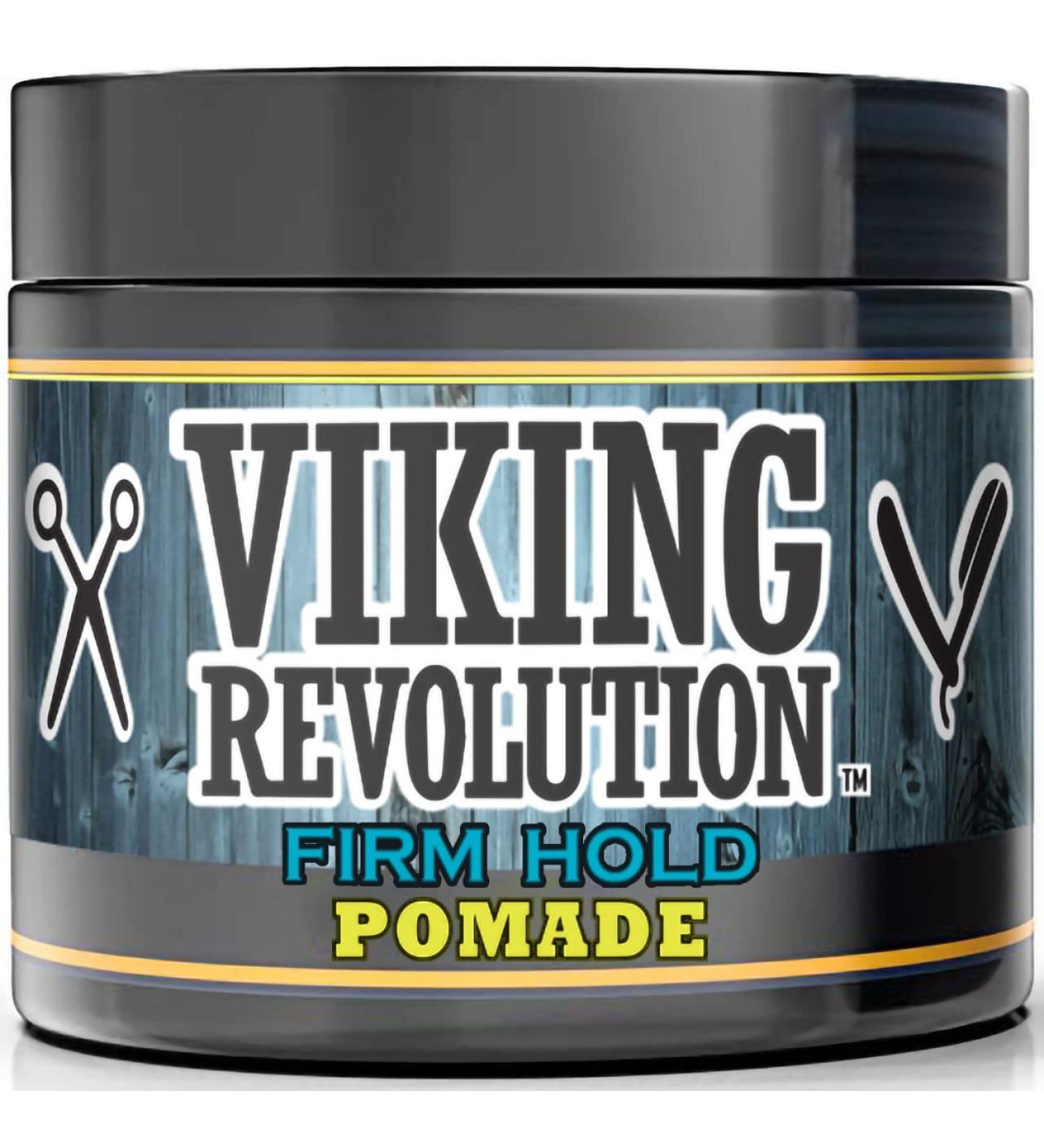 Pomade for Men 4oz - Firm Hold & High Shine by Viking Revolution - Water Based & Easy to Wash Out - Classic Styling (1 Pack) - Buy Online on GoSupps.com