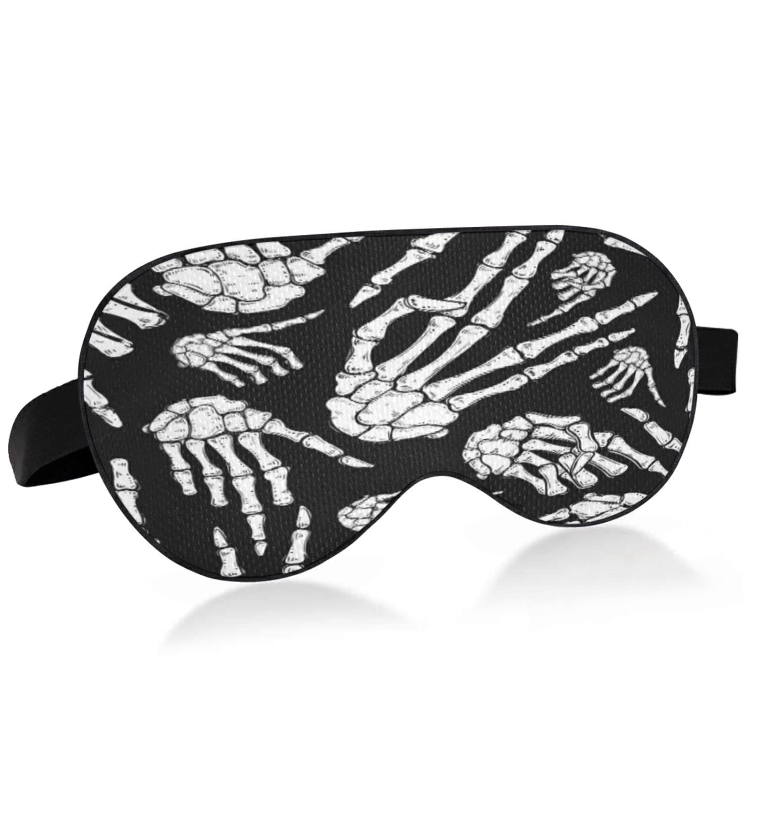 Breathable Halloween Skull Hands Eye Mask - Cool Feeling Sleep Cover for Men & Women - Perfect for Summer Rest and Travel - Buy Online on GoSupps.com
