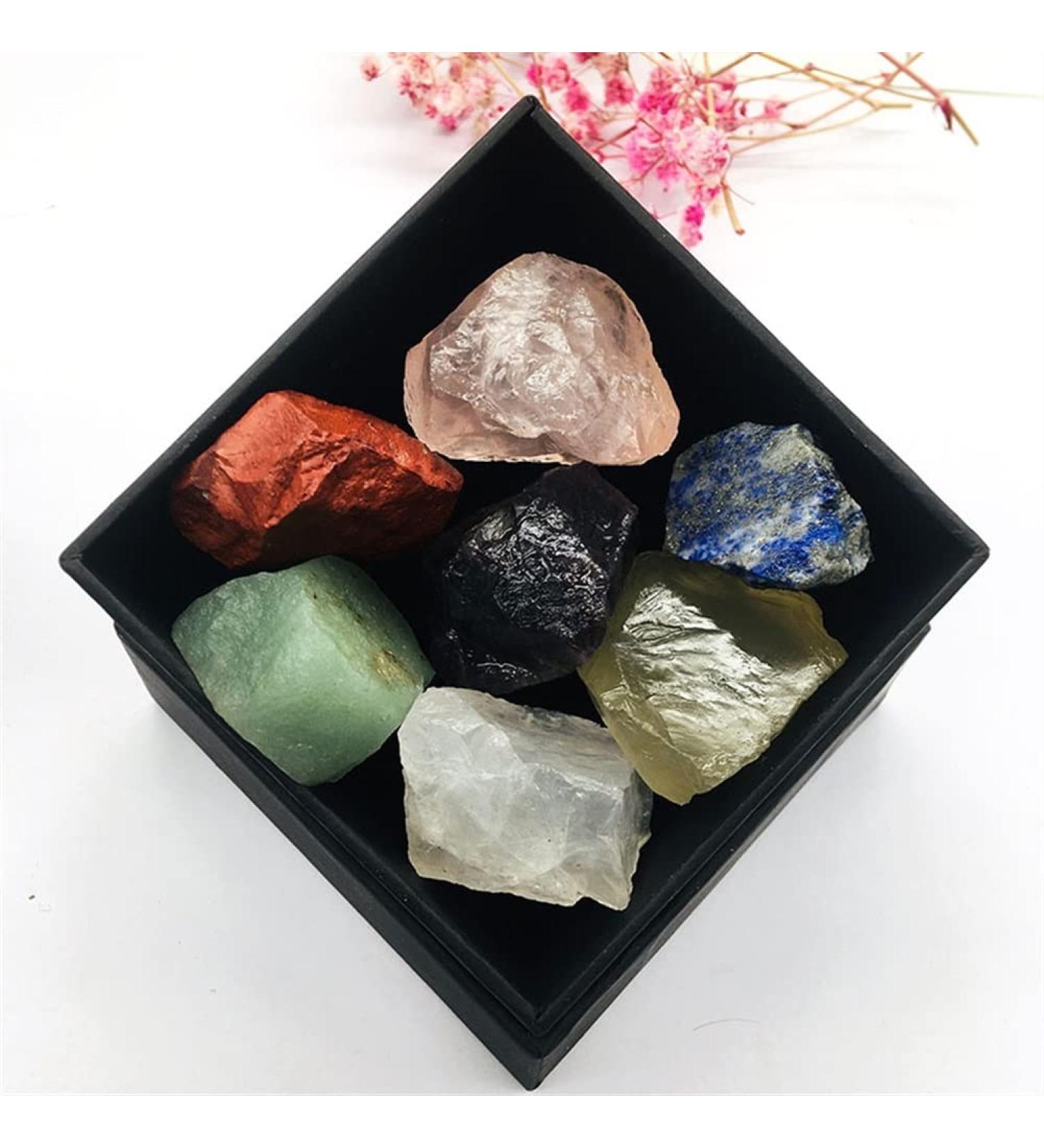 7 Chakra White Quartz Gift Meditation Set CrystalStone Box Set NaturalReiki Decoration Household About 2-3cm 1 Set - Buy Online on GoSupps.com