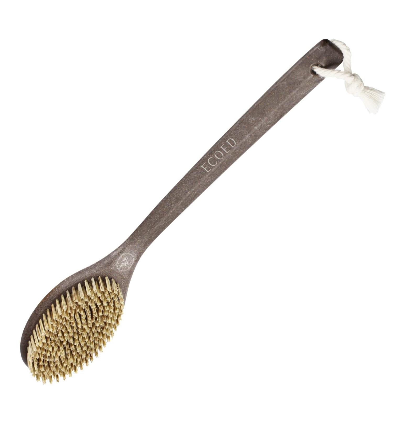 ECOED Vegan Bristle Back Bath Brush with Coffee & Wheat Straw Handle - Shower Body Scrubber for Men & Women - Buy Online on GoSupps.com