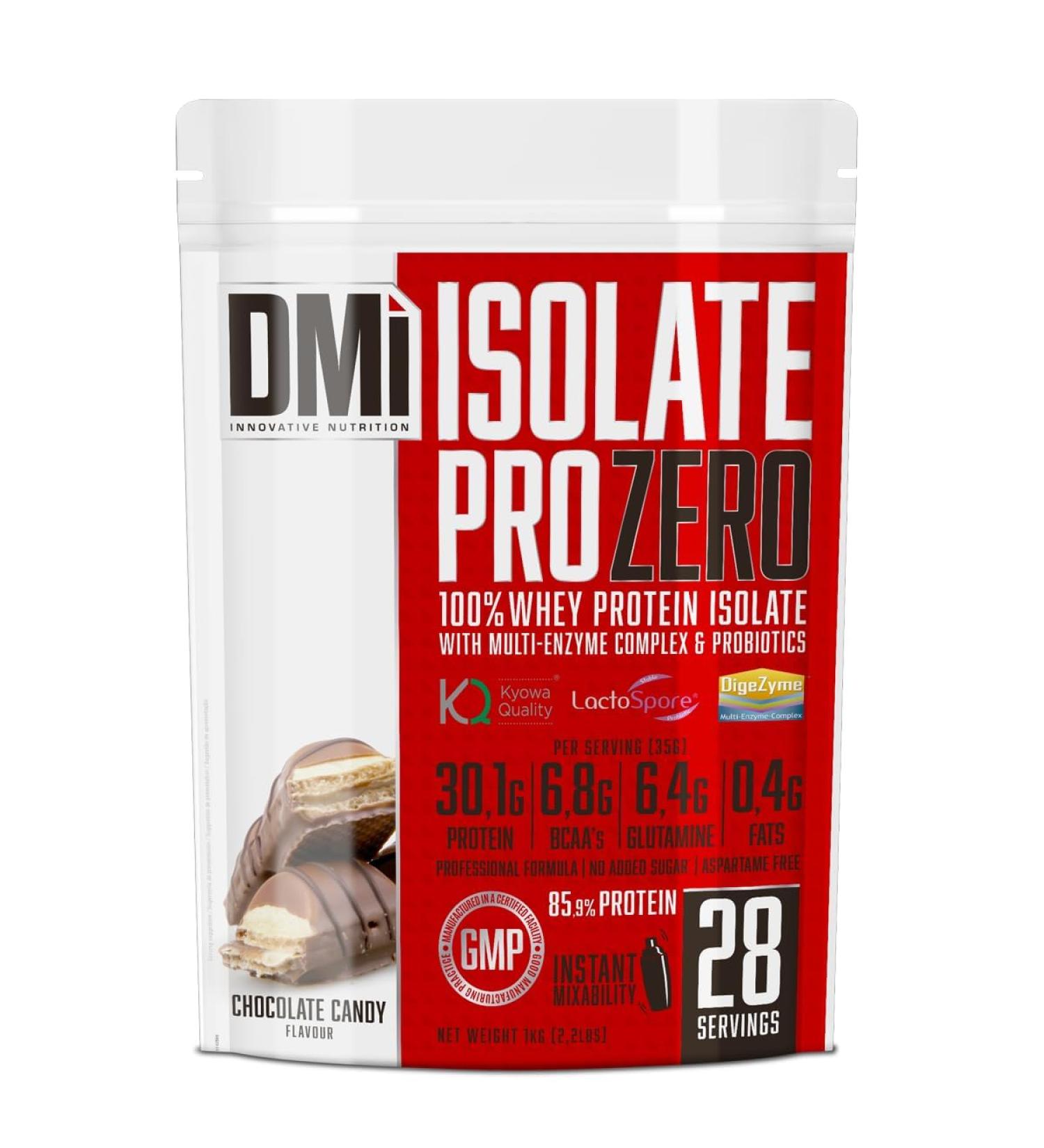  DMI INNOVATIVE NUTRITION DMI Isolate Pro Zero - 100% Whey Protein Isolate with DigeZyme & LactoSpore - 30g Protein 6.8g BCAA No Added Sugars - Recovery & Muscle Development - (1kg - Buy Online on GoSupps.com