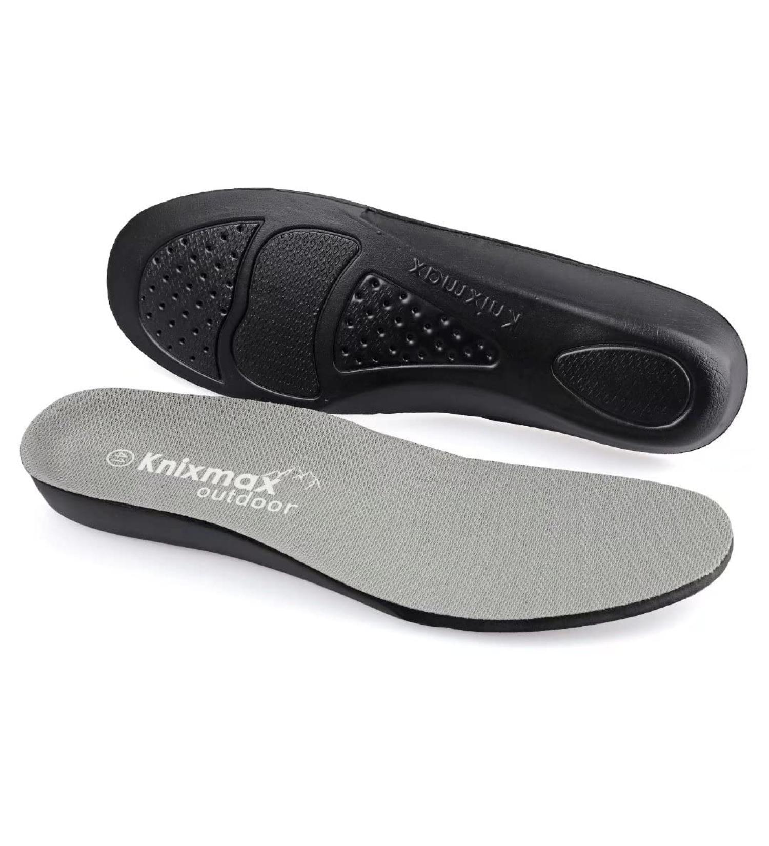 Knixmax Outdoor Women's Shoe Insoles - Arch Support Orthotics for Plantar Fasciitis Relief - Cushioned Replacement Inserts for Work Boots, Sneakers, Running Shoes - Grey (EU37/US6) - Buy Online on GoSupps.com