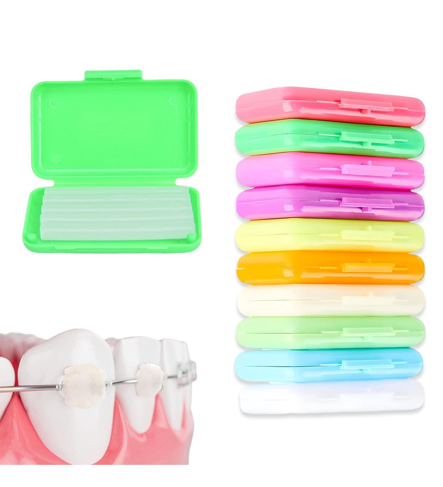 10 Pieces Orthodontic Wax for Braces - Colors & Flavors | Dental Relief Wax for Comfort - Buy Online on GoSupps.com