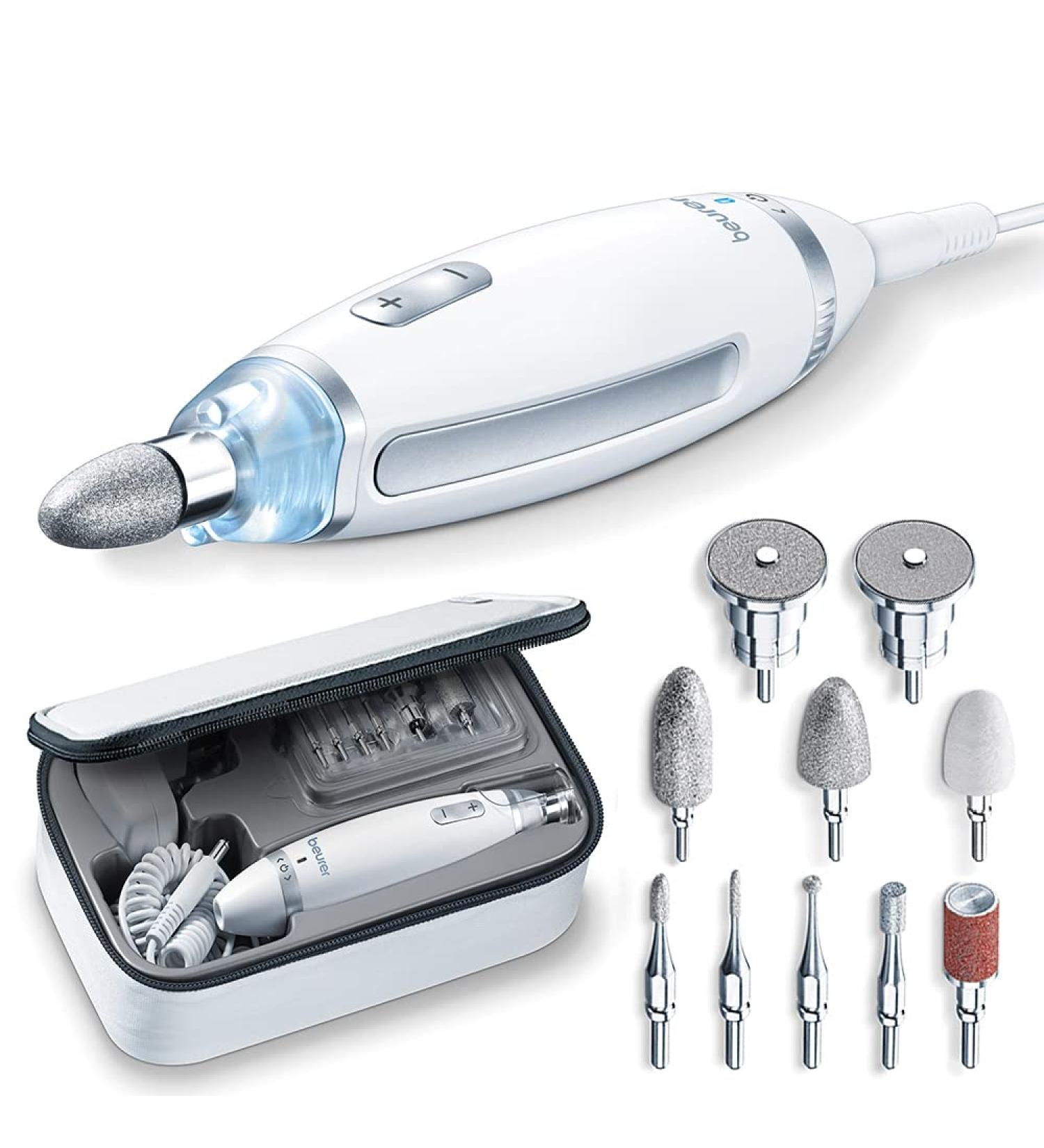 Beurer MP62 Electric Nail File Set | 10 Attachments | Precision Light Fast Rotation | UK Plug | Storage Bag - Buy Online on GoSupps.com