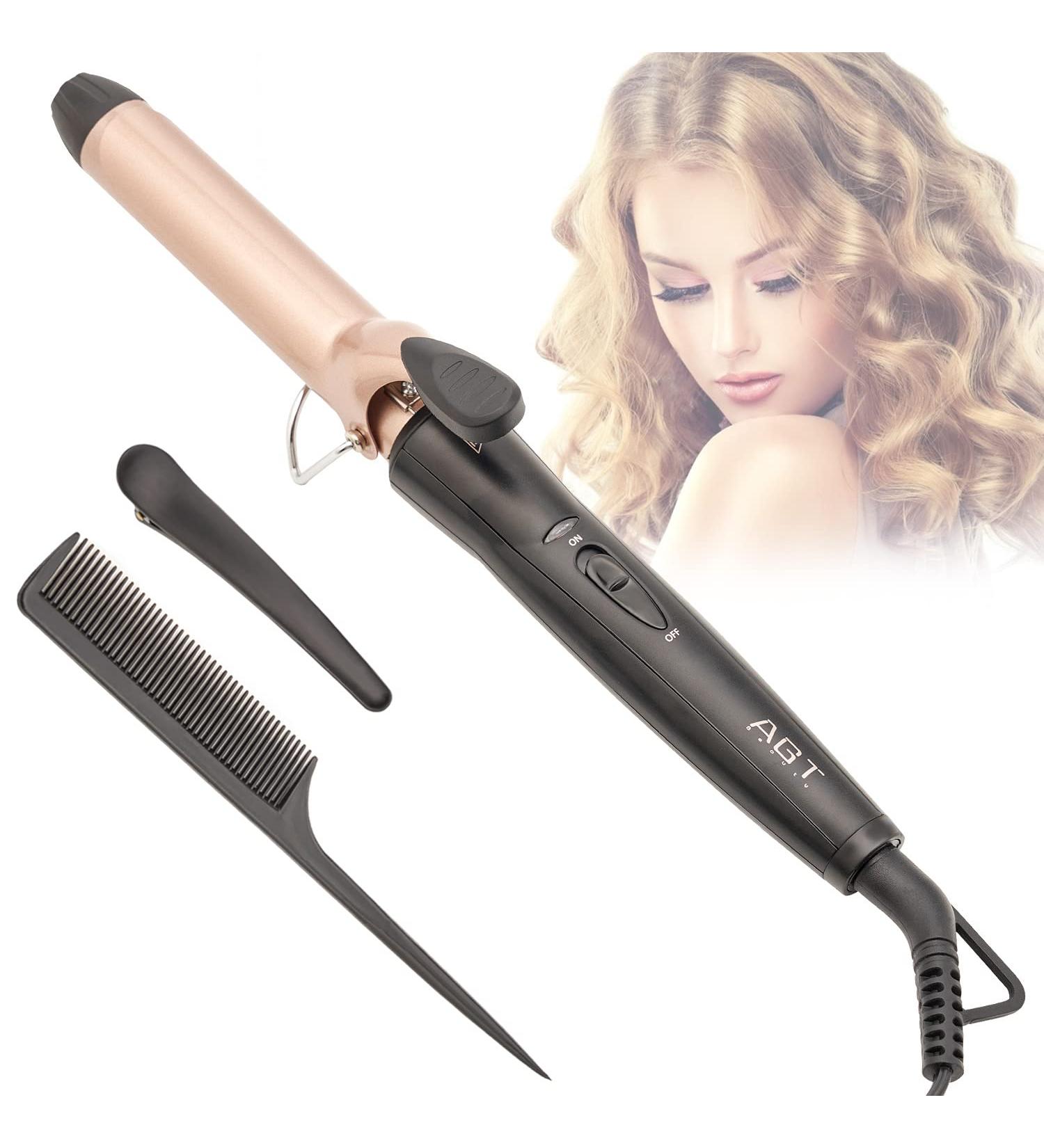 1 Inch Ceramic Coating Hair Curling Iron - Professional Hair Curler with Fast Heat Up - Rose Gold - Buy Online on GoSupps.com