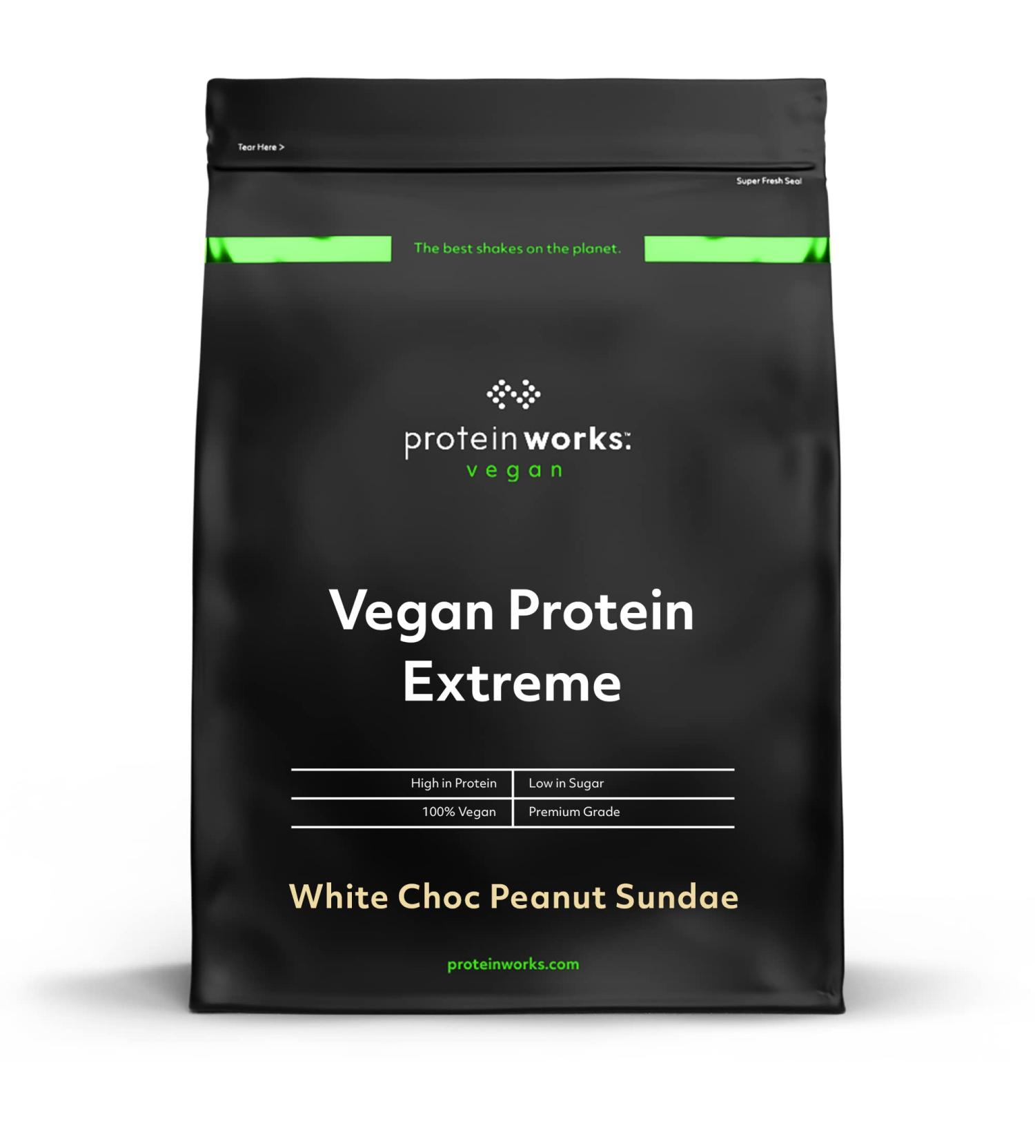 The Protein Works - Vegan Protein Extreme | White Choc Peanut Sundae | 29g Plant Based Protein | Vitamin Blend | 57 Servings | 2kg - Buy Online on GoSupps.com