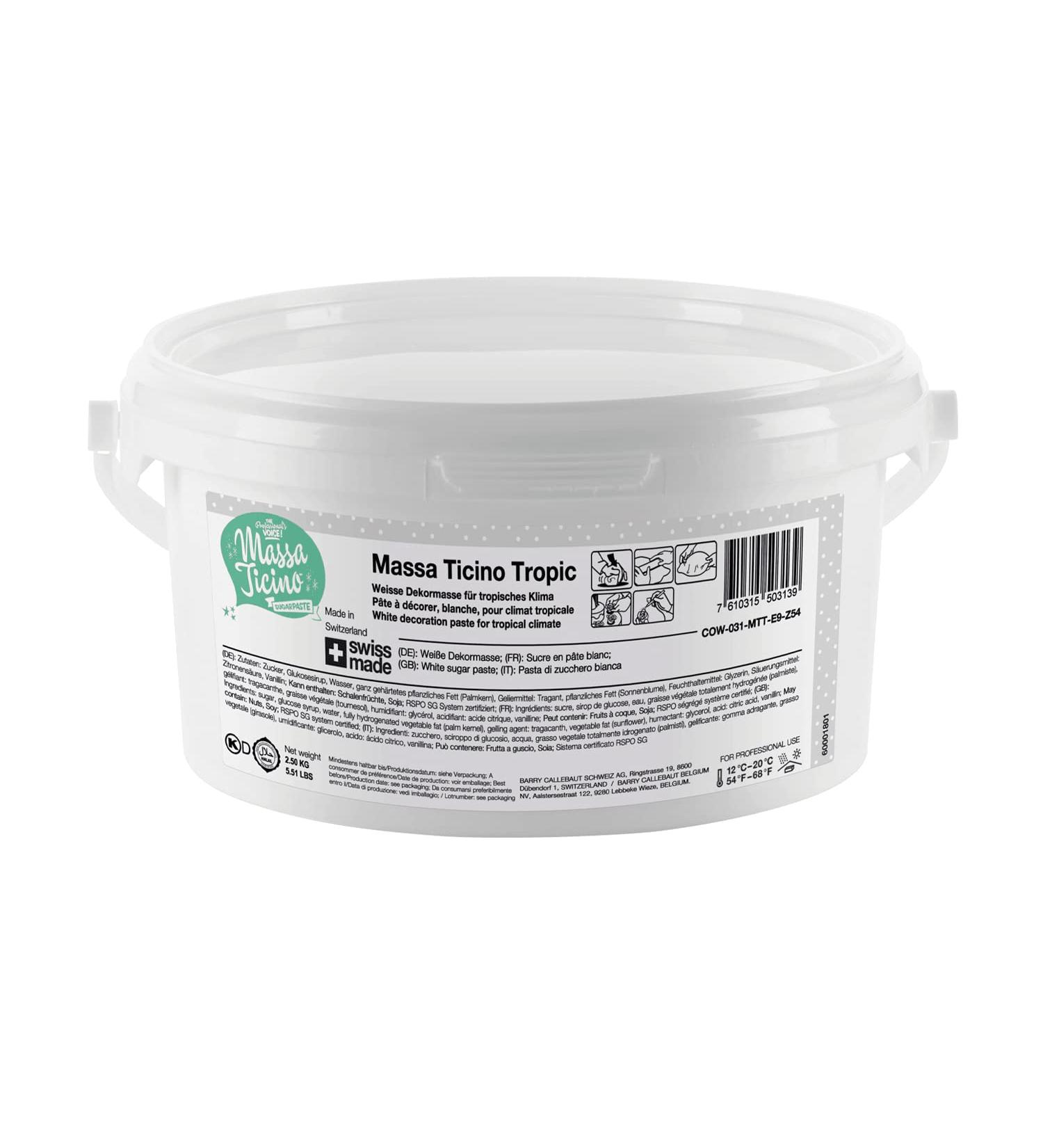 Mona Lisa Massa Ticino Tropic Bride White Rollfondant 2.5kg in bucket