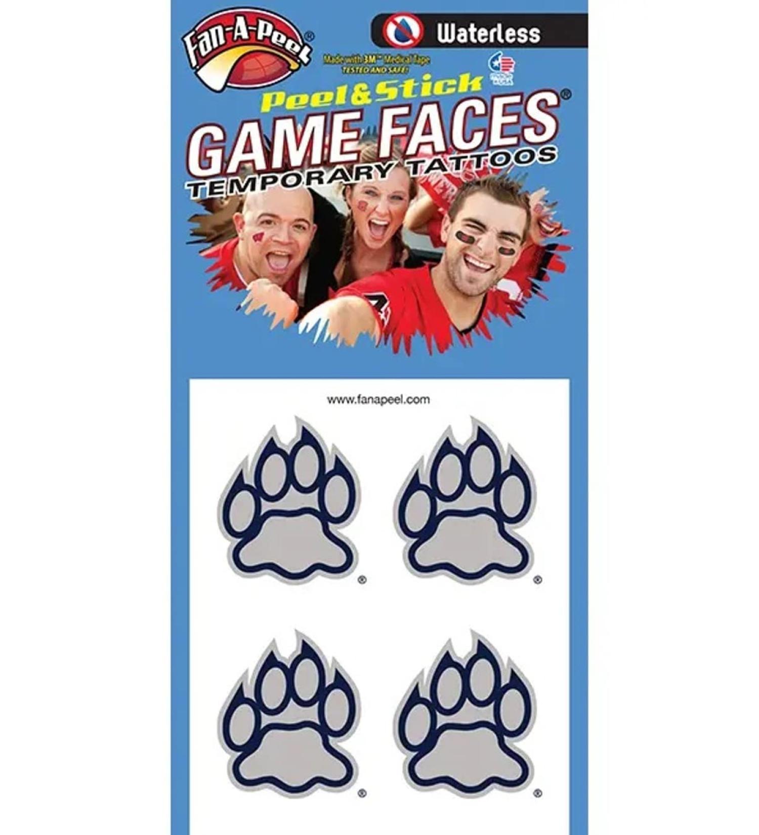 New Hampshire UNH   Waterless Peel & Stick Temporary Spirit Tattoos   4-Piece   Wildcats Logo