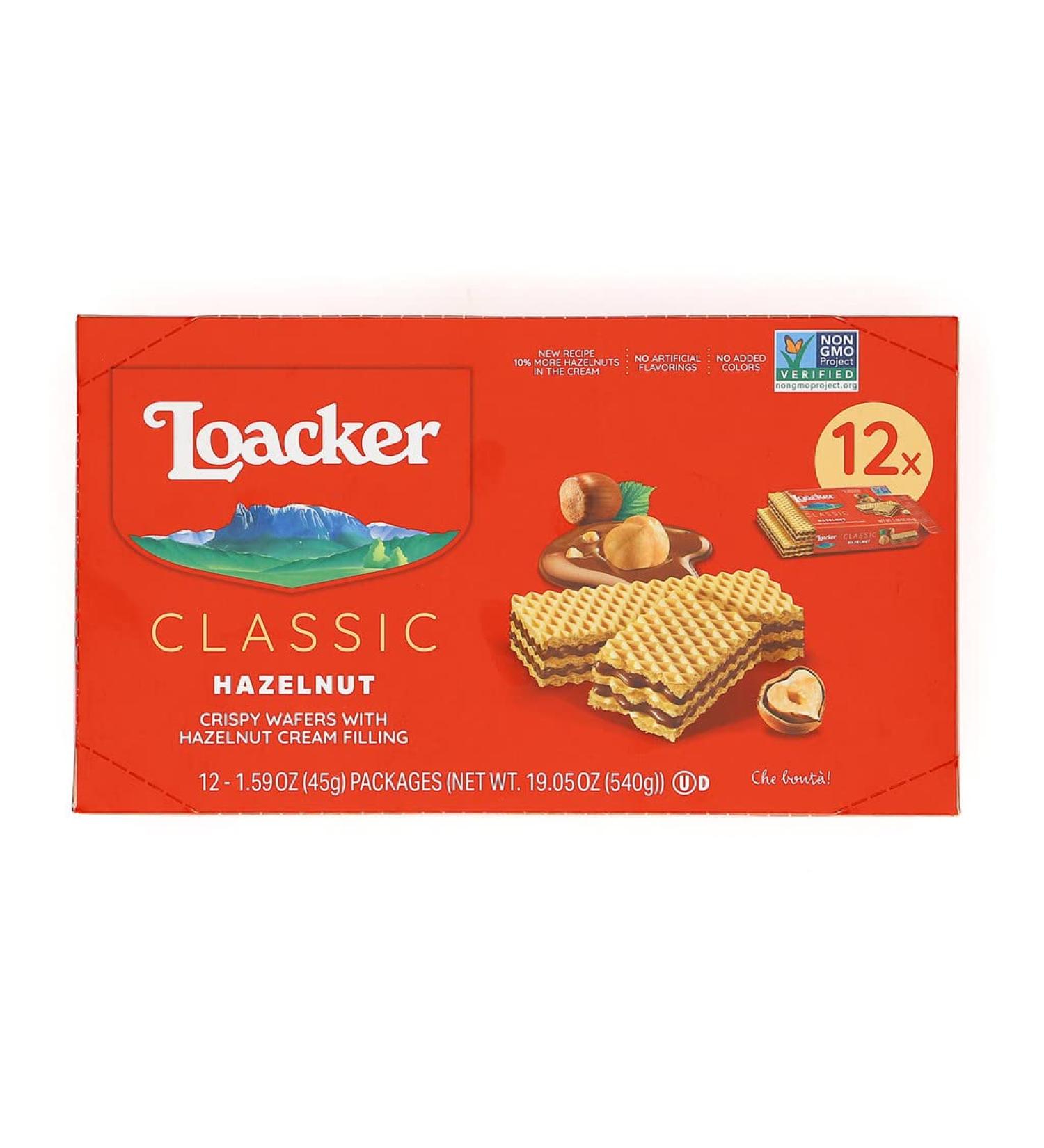 Loacker Premium Hazelnut Wafer Cookies - 12 Snack Multipack, 100% Italian Hazelnuts, Non GMO, No Artificial Additives - 19.05 oz - Buy Online on GoSupps.com
