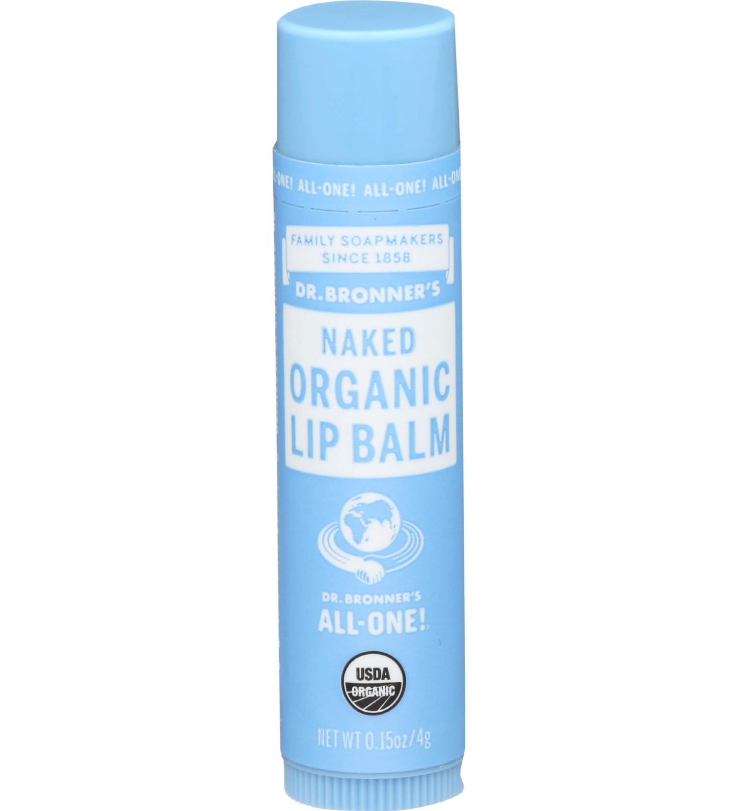 Dr. Bronner's Naked Organic Lip Balm - 0.15 Ounce | Shop Natural Moisturizers Internationally - Buy Online on GoSupps.com