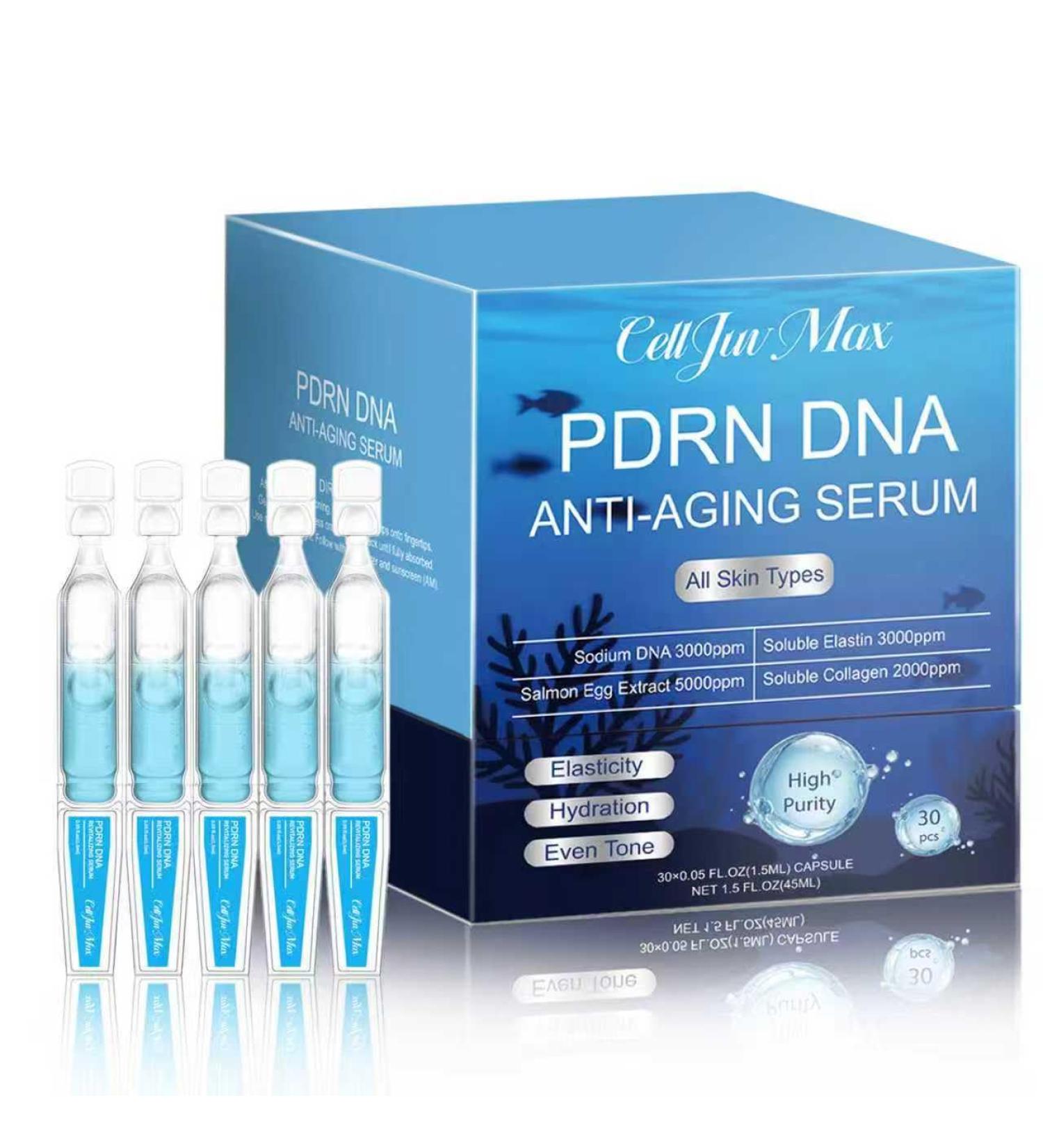 PDRN Serum 5000ppm Salmon DNA Ampoule 2000ppm Collagen Glutathione Niacinamide & 6in1 Hyaluronic Acids for Wrinkle anti-aging 30Count (1) - Buy Online on GoSupps.com