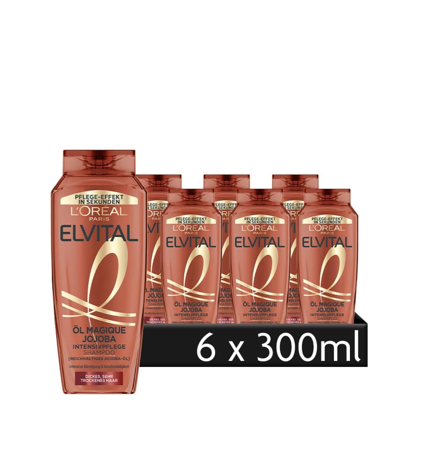 L'Oreal Paris L'Or al Paris Elvital Magic Oil Jojoba Shampoo 6 x 300 ml - Buy Online on GoSupps.com