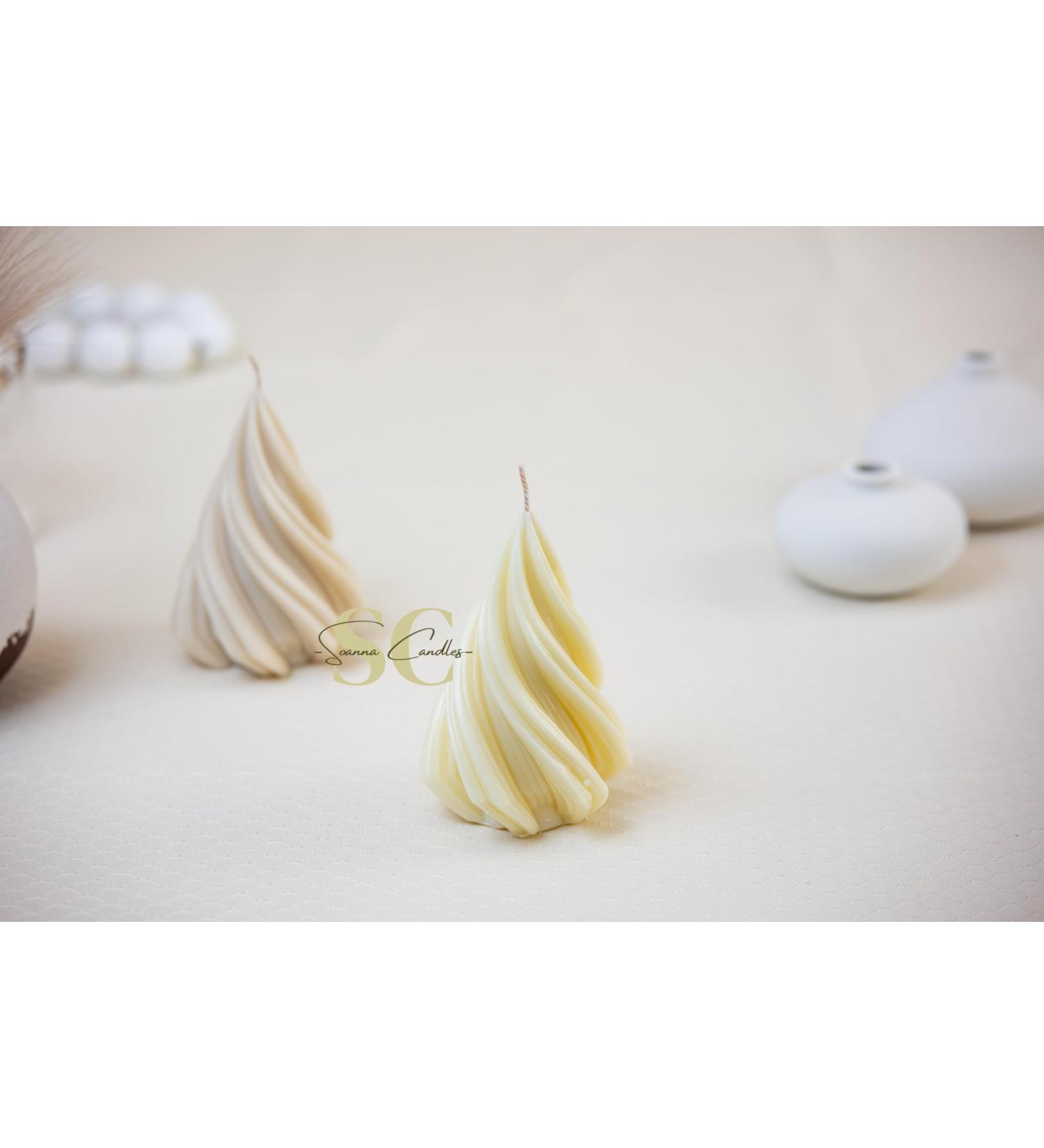 Set of 2 Swirl Cone Candles - 100% Natural Soy Wax - Gender Reveal & Birthday Gifts - Baby Pink & Baby Blue - White Petal Cashmere - Buy Online on GoSupps.com