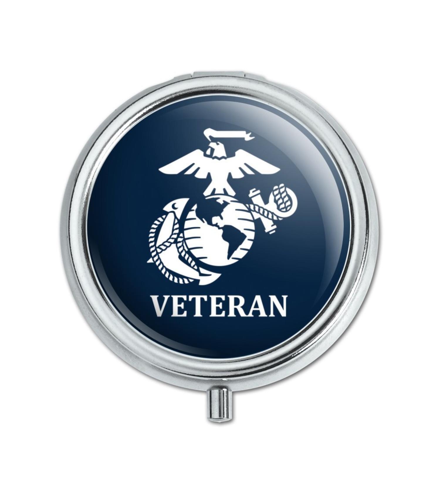 Official USMC Marine Corps White on Blue Pill Case | Veterans Gift Trinket Box - Shop Now - Buy Online on GoSupps.com