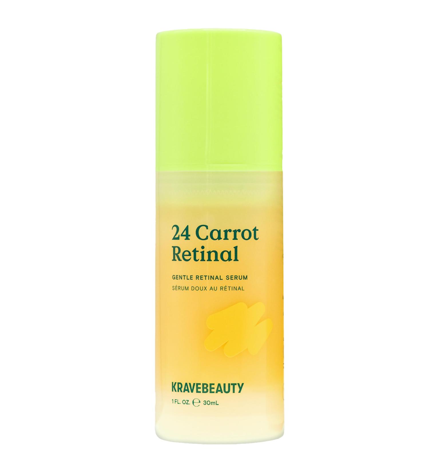 KraveBeauty 24 Carrot Retinal - 30ml Gentle Retinal Serum Smooths Skin Texture Supports Skin Barrier Lightweight Non-Sticky Gel Nourishes with Upcycled Carrot Extract - Buy Online on GoSupps.com