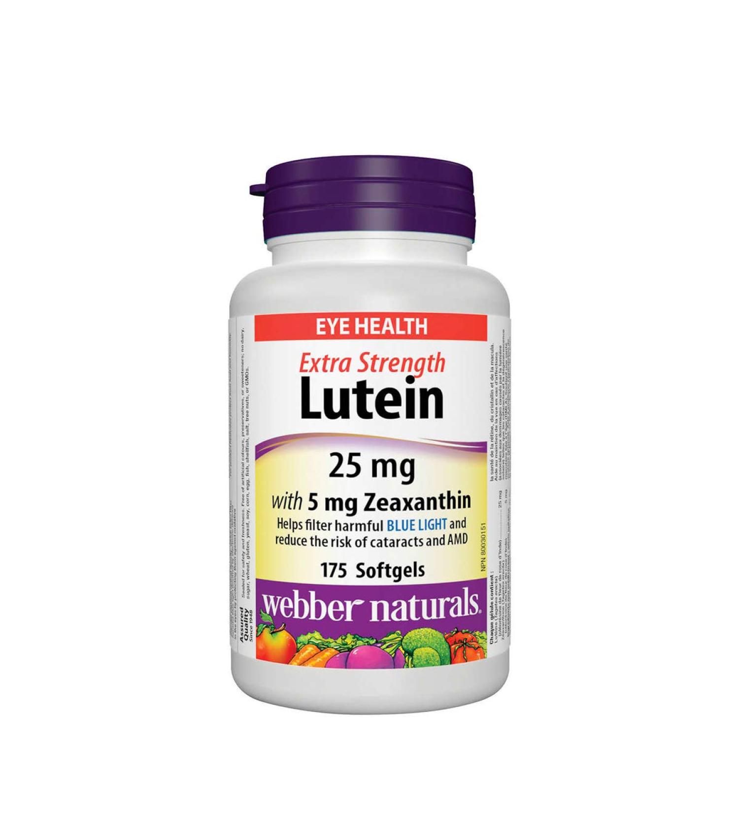 Webber Naturals Lutein 25mg & Zeaxanthin 5mg | Eye Health | 175 Softgels - Buy Online on GoSupps.com