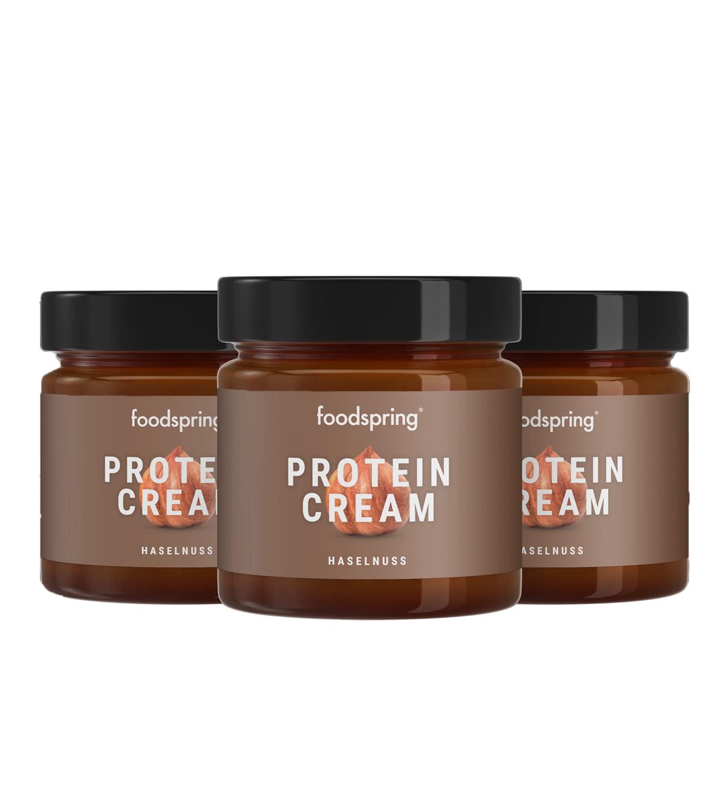 foodspring Protein Cream 3 x 200g High Protein Chocolate Hazelnut Spread with 85% Less Sugar - Buy Online on GoSupps.com