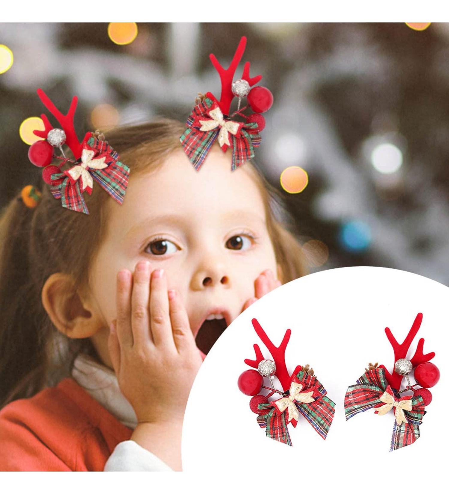 Evlry Bow Christmas Hair Clips Red Star Hair Barrettes Bells Christmas Hair Accessories Festival Hair Decor for Kids Adults (Red) (Red 2) - Buy Online on GoSupps.com