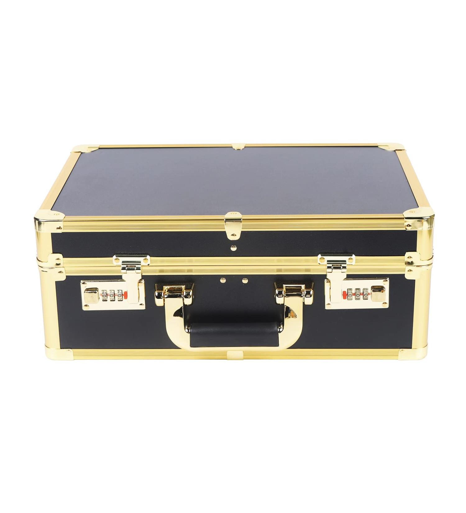 Professional Barber Case | Portable Stylist Travel Kit | Hair Tool Storage Box for Scissors Hair Dryer and Accessories (Gold - Buy Online on GoSupps.com