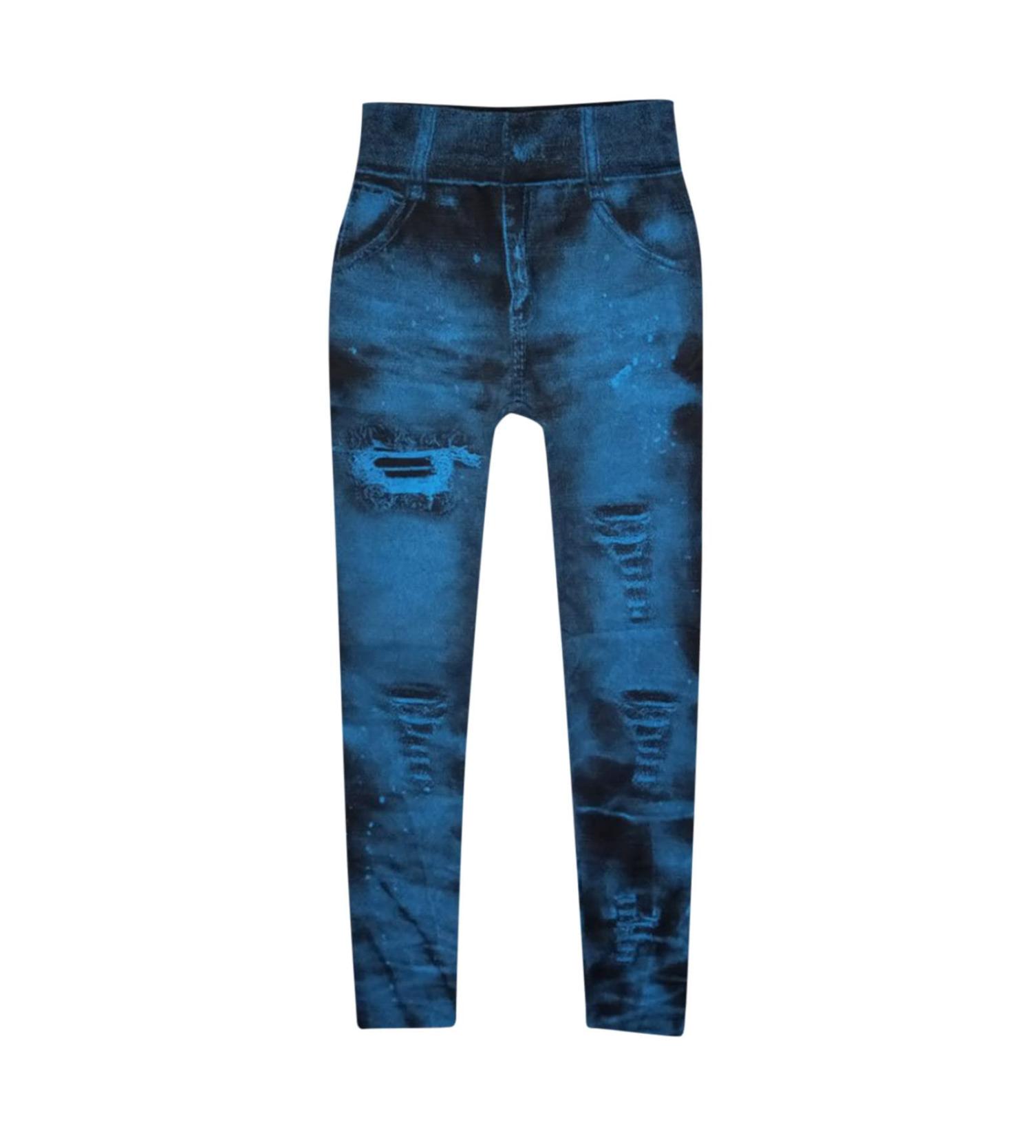 Women's High Waist Denim Print Leggings - Light Blue, 3X-Large - Buy Online on GoSupps.com