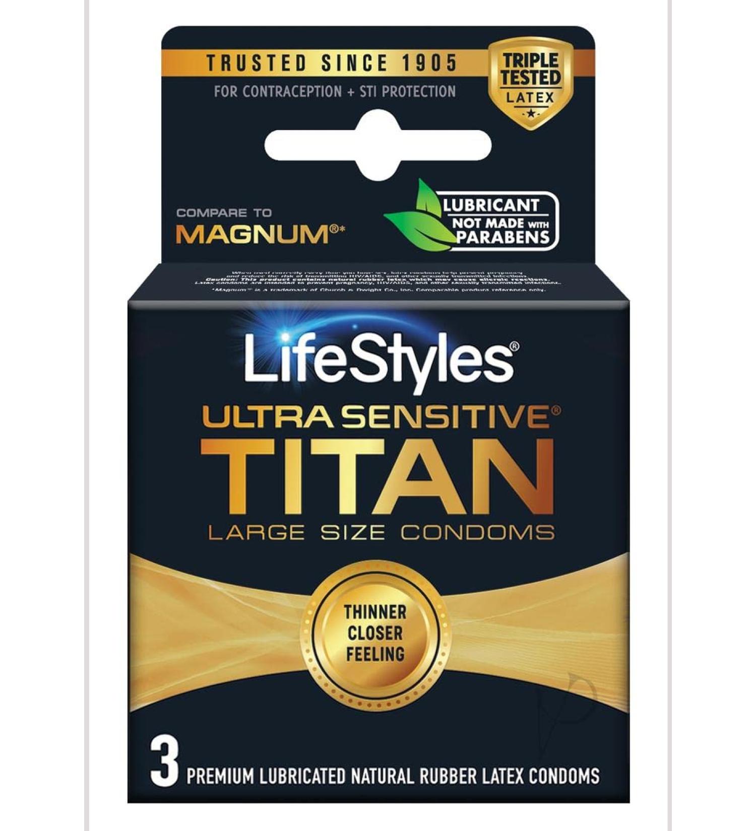 Lifestyles Ultra Sensitive Titan - Pack of 3