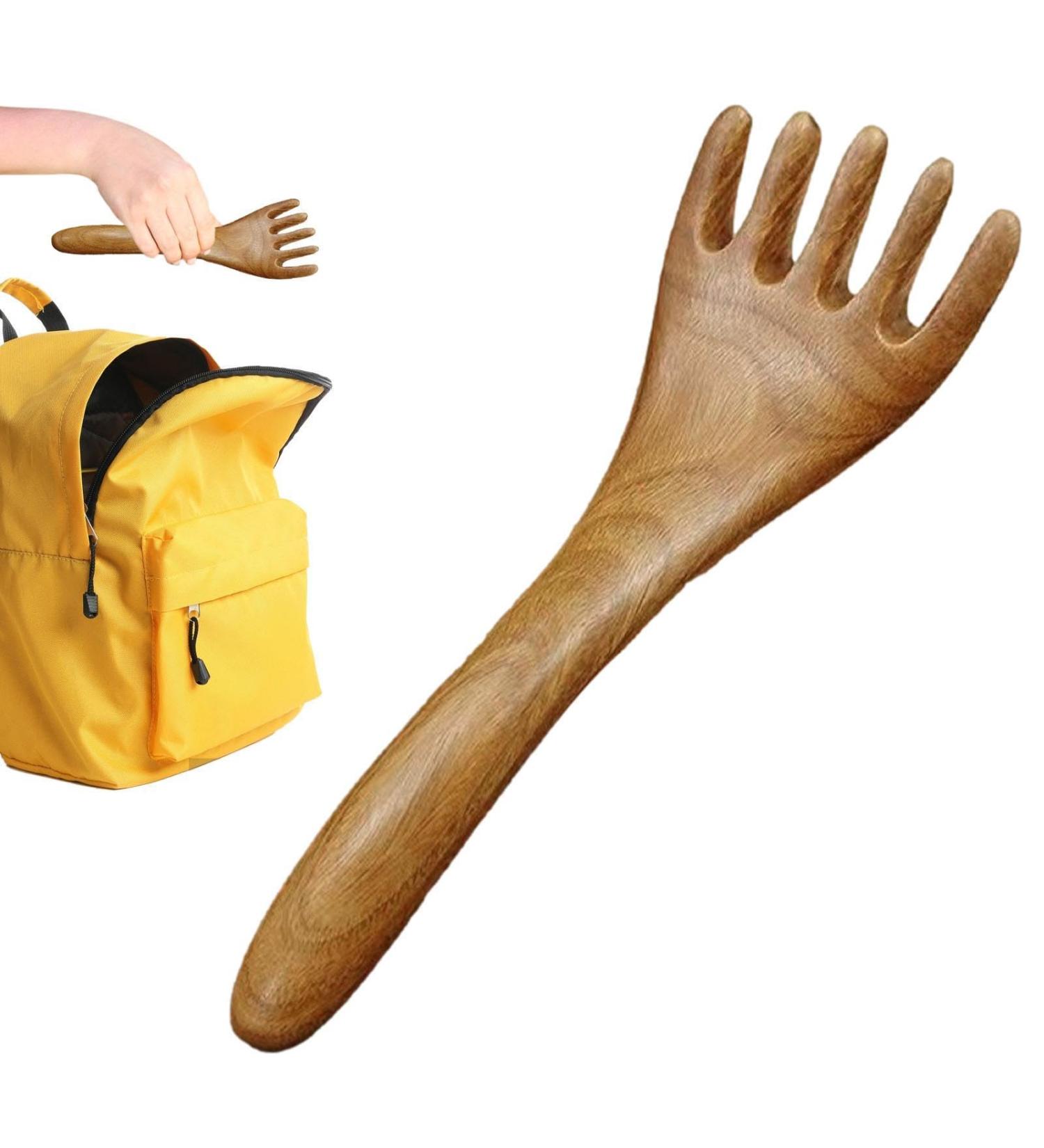 Wooden Scalp Massage Comb | Multifunctional 5-Claw Head Massager for Neck & Legs | Portable Moisture-Removing Device - Buy Online on GoSupps.com