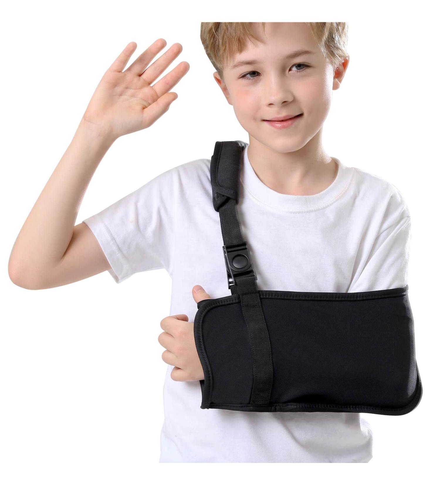 Kids Arm Sling for Shoulder Injury | Adjustable Padded Immobilizer | Comfortable Support for Boys & Girls | Black (Small - Buy Online on GoSupps.com
