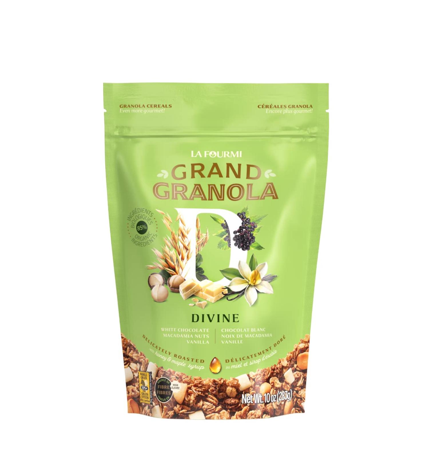 La Fourmi - Grand Granola Divine - Granola chocolat blanc noix de macadamia vanille flocons d avoine - 85% d ingr dients bio - naturel - granola bio