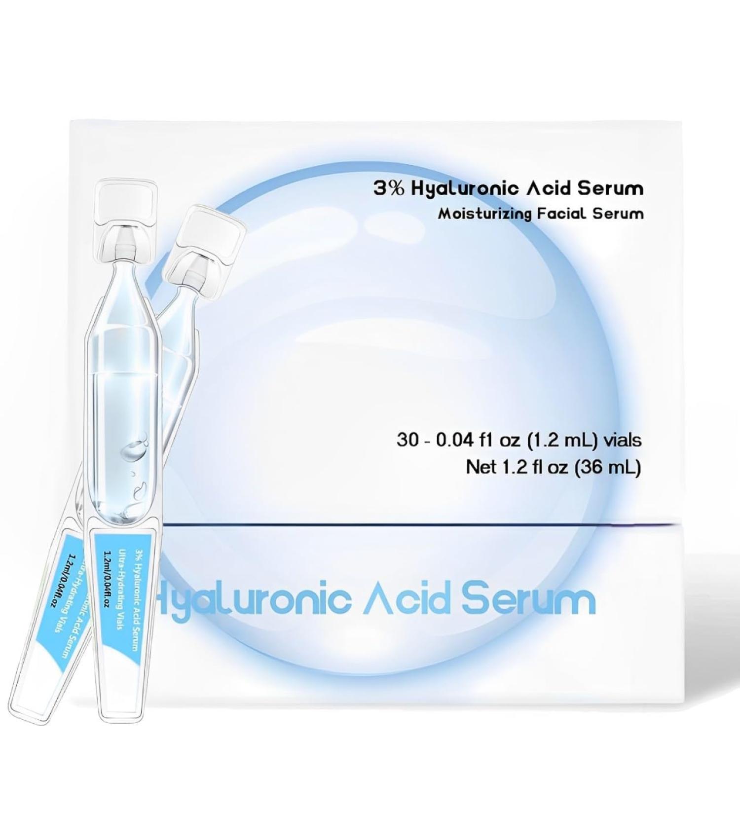 3% Hyaluronic Acid Serum Ultra-Hydrating Vials Hyaluronic Acid Tubes 3% Ultra Hydrating Serum Deep Hydration Moisturizing Skincare 3% Hyaluronic Acid Serum for Face (1 Box) - Buy Online on GoSupps.com