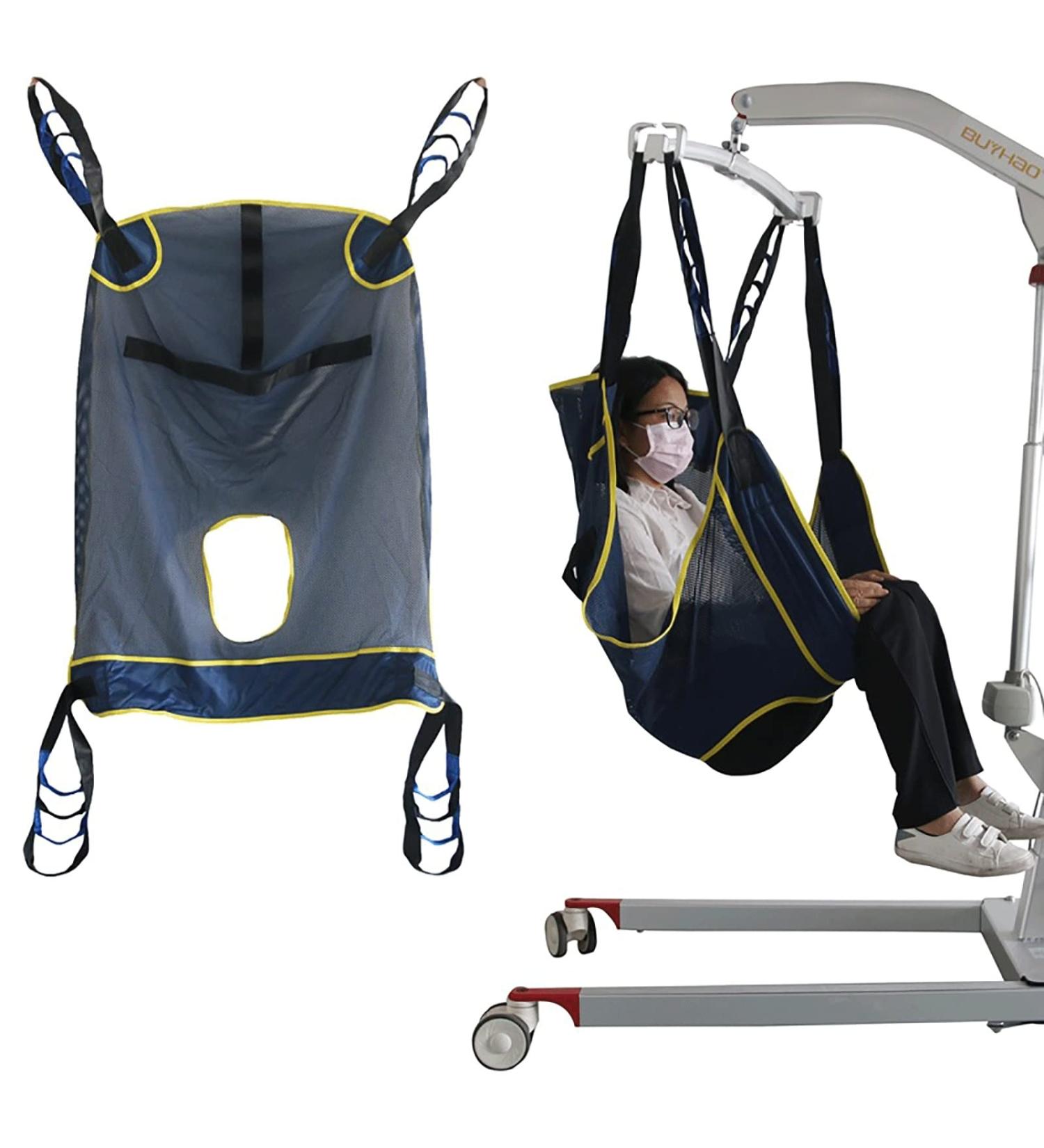 Patient Lifting Hoist Sling Toileting Patient Lift Sling with Head Support and Commode Opening Divided Leg Shower Sling for Patient Lifts - Buy Online on GoSupps.com