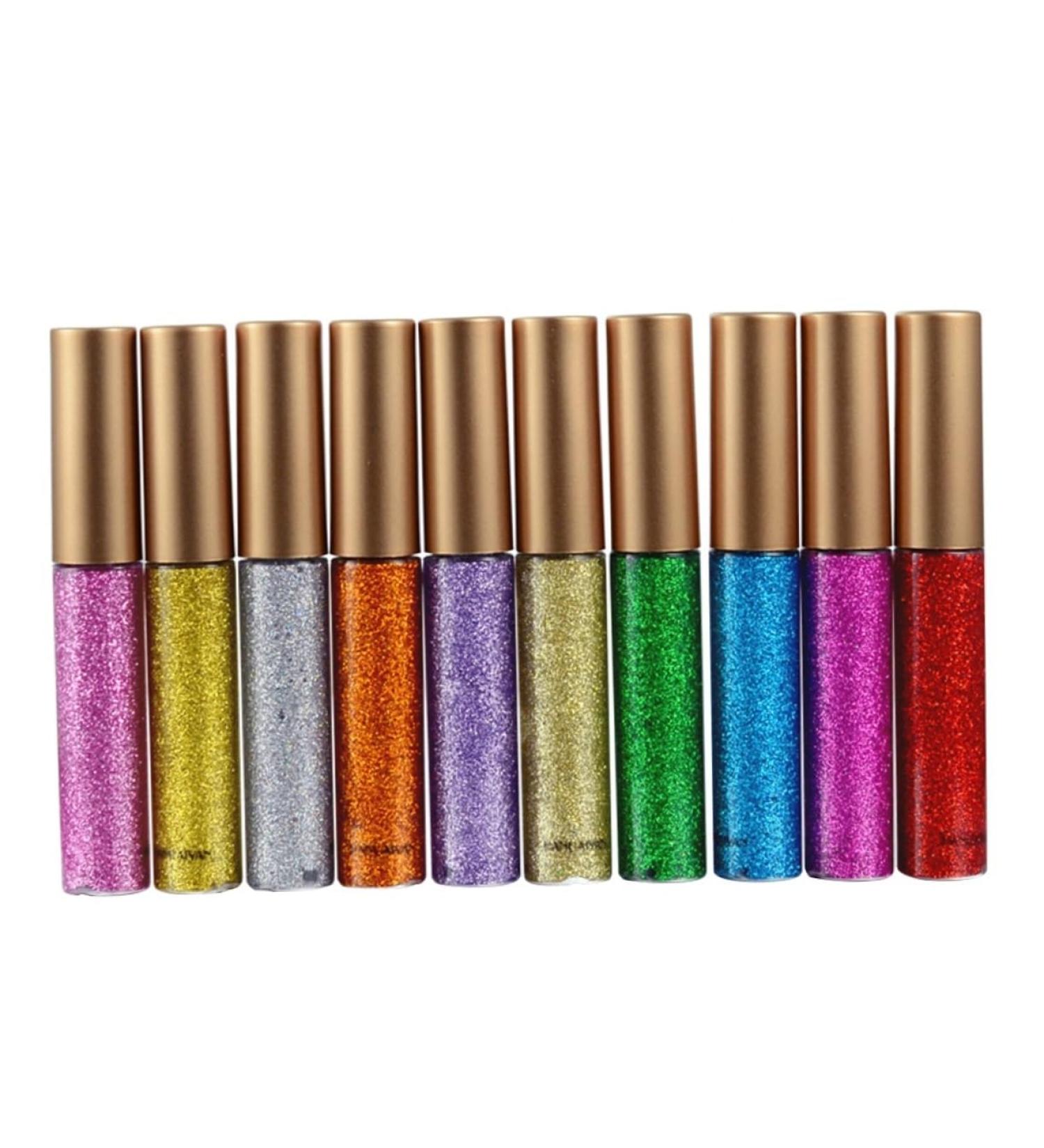 DRESSOOS Liquid Eyeshadow 10pcs Eyeliner Pencil Eyeshadow Metallic Liquid Eyeliner Glitter Eyeliner Eye Shadow Flash Set - Buy Online on GoSupps.com
