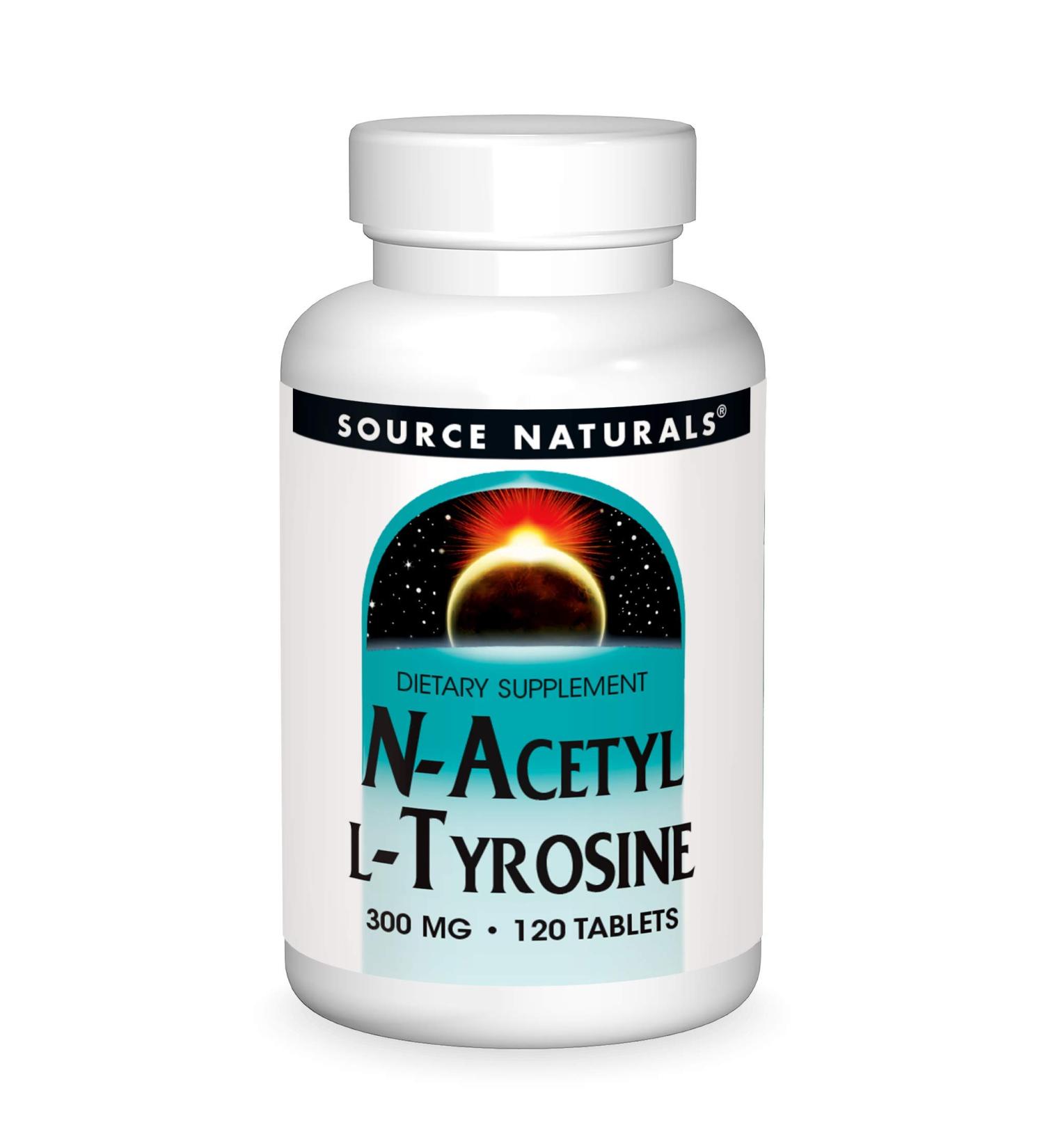Source Naturals N-Acetyl L-Tyrosine 300mg - 120 Tablets for Cognitive Support - Buy Online on GoSupps.com