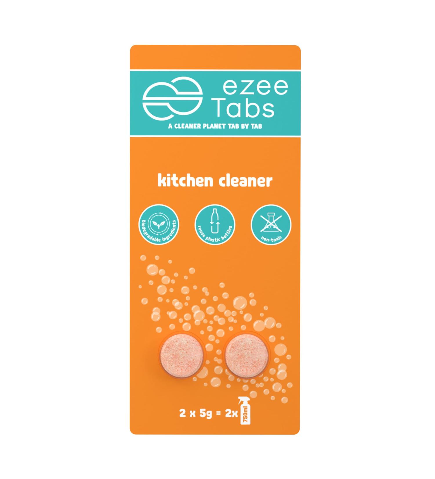 EzeeTabs Kitchen Cleaner Set - Cleaning Tablets for Microplastic-free Biodegradable and Vegan Cleaning Products - 2 x Cleaner with Degreasing Power - Buy Online on GoSupps.com
