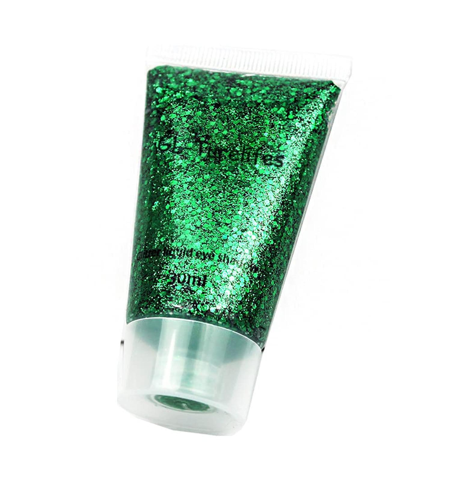GL-Turelifes 30ml Green Sequins Chunky Glitter Liquid Eyeshadow for Face, Hair, Nails - Long Lasting & Easy to Apply/Remove - Festival Makeup Gel - Buy Online on GoSupps.com