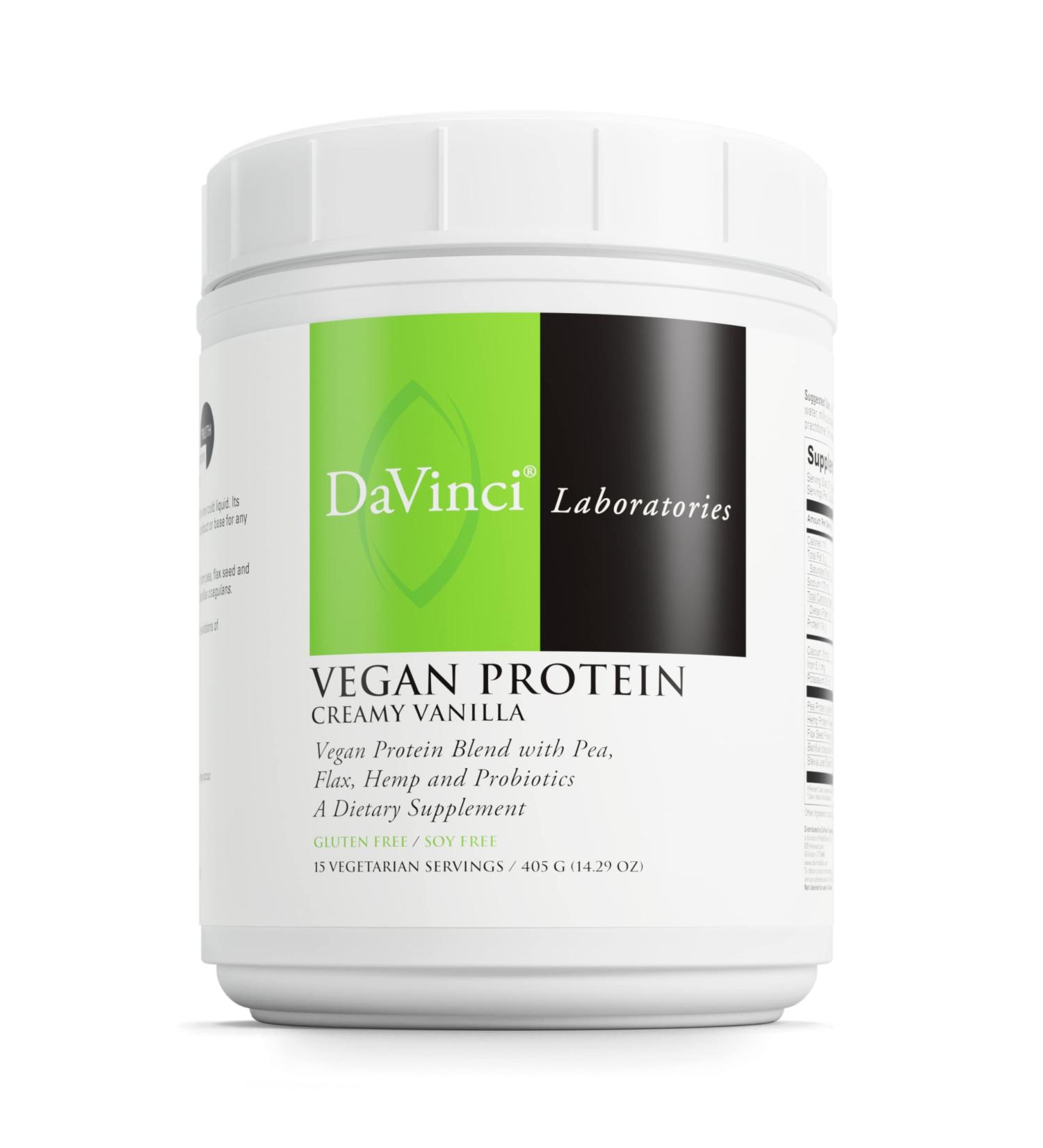 Buy DAVINCI Labs Vegan Protein Powder - Creamy Vanilla Soy & Gluten-Free 15 Servings for Muscle & Tissue Repair - Pea & Flax Seed Supplement - Buy Online on GoSupps.com
