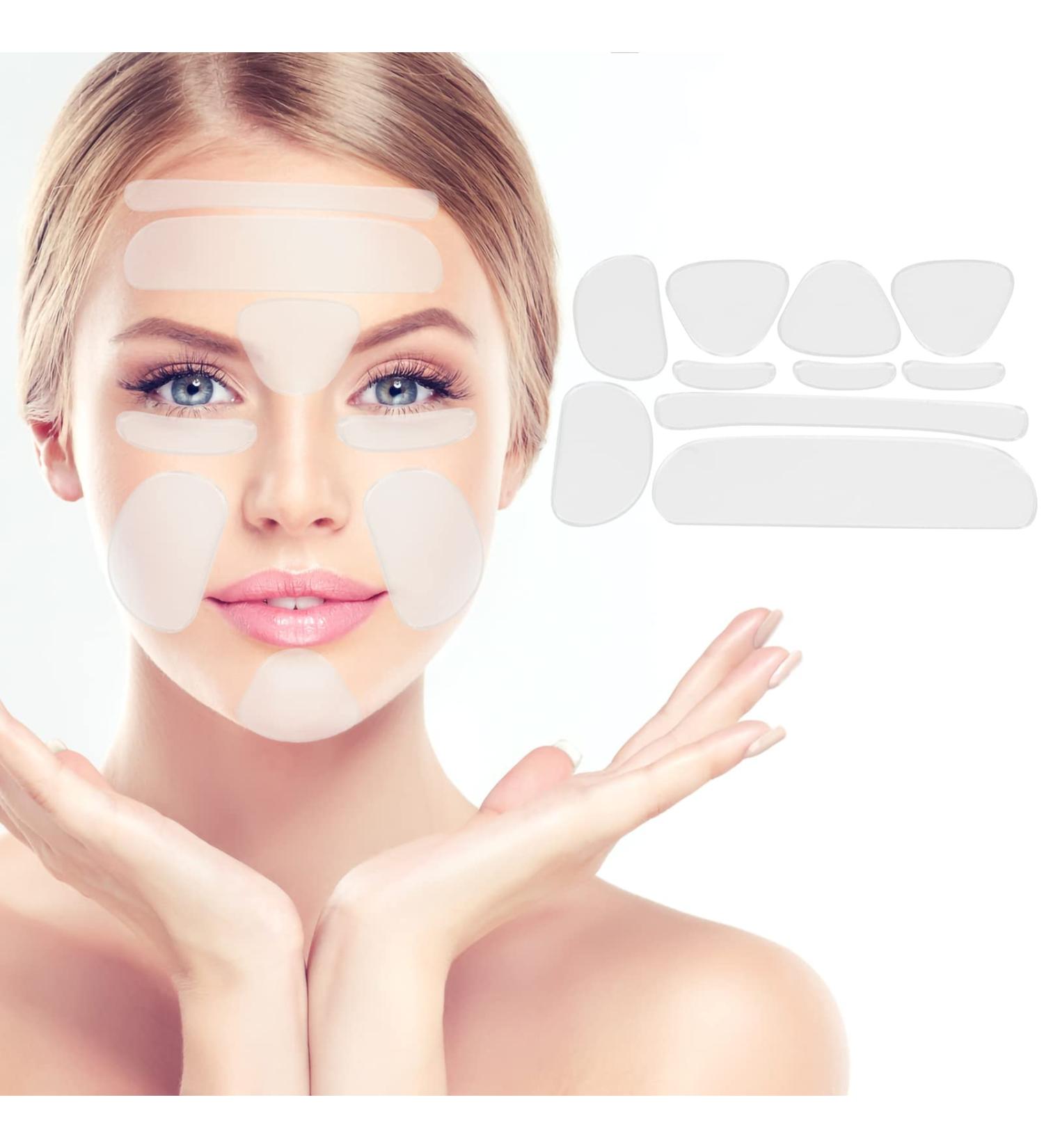 10 in 1 Facial Wrinkle Remover Strips Reusable Silicone Facial Wrinkle Patches Skin Smoothing Wrinkle Patches for Face Prevention - Buy Online on GoSupps.com