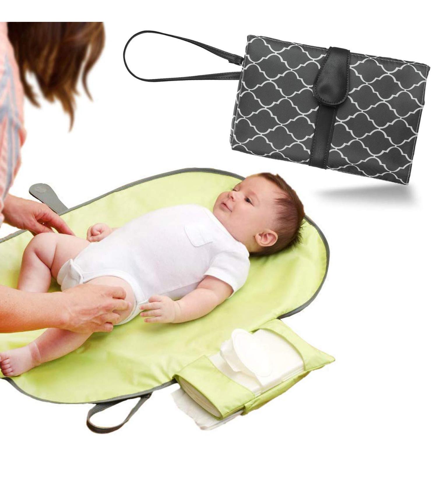 Baby Changing Mat Portable Travel Changing Mat Waterproof Folding Nappy Change Mat 70 x 50cm Grey - Buy Online on GoSupps.com