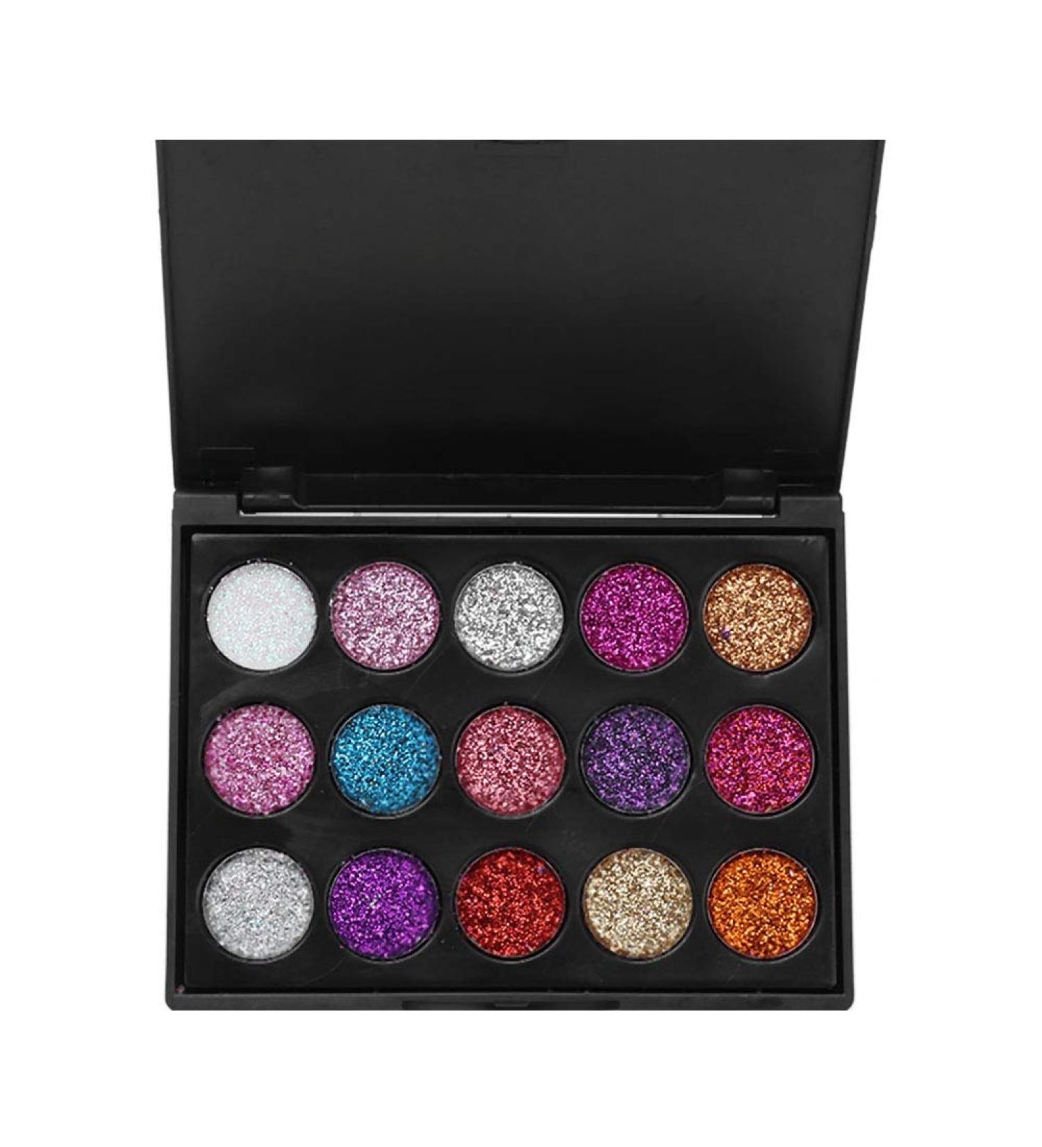 15 Colors Eyeshadow Palette Eyeshadow Makeup Glitter Eyeshadow for for Glamorous Eye Makeup Waterproof Glitter Eyeshadow Palette - Buy Online on GoSupps.com