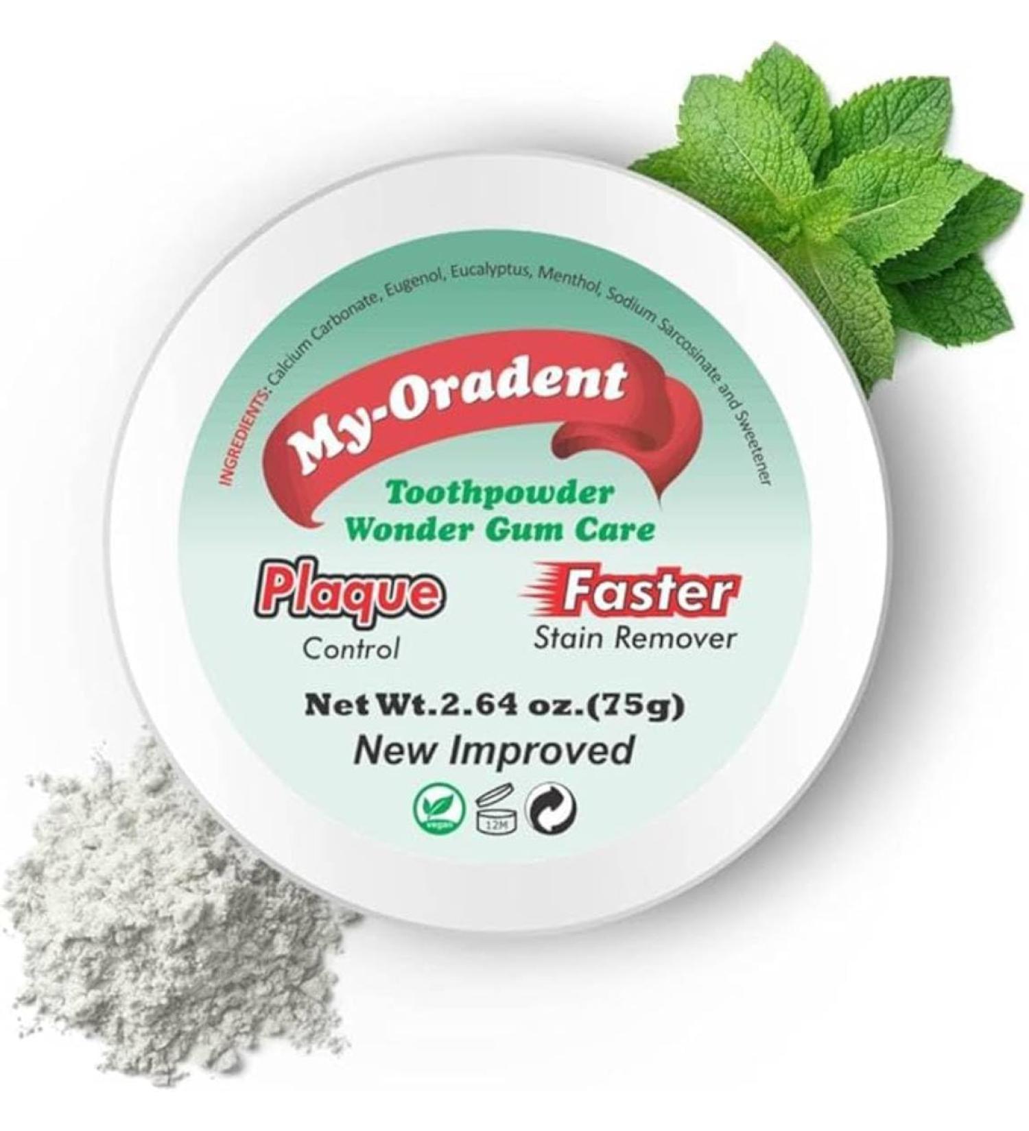 Remineralizing Tooth Powder Natural Whitening Oral Care SLS & Fluoride Free Strengthens Teeth & Gums Fresh Breath Daily Use