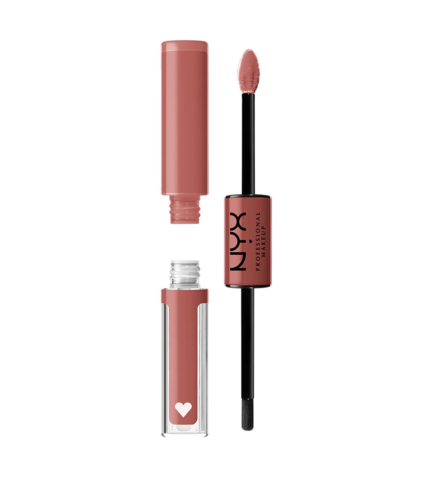 NYX Shine Loud Long-Lasting Liquid Lipstick + Clear Lip Gloss - Magic Maker (Dusty Nude Mauve) - Buy Online on GoSupps.com