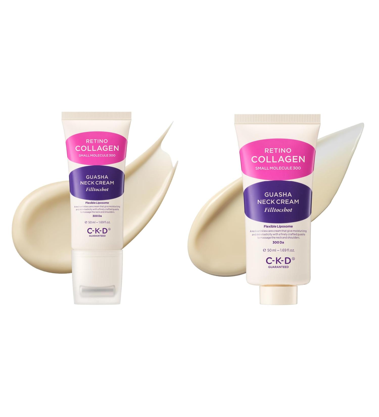 CKD Gua Sha Neck Cream Filltocshot Bundle (1.69 fl oz + Refill 1.69 fl oz) Advanced Retinal & Collagen Anti-Aging Firming with Massage Roller Wrinkle Reduction Lifting & Tightening Korean Skincare - Buy Online on GoSupps.com