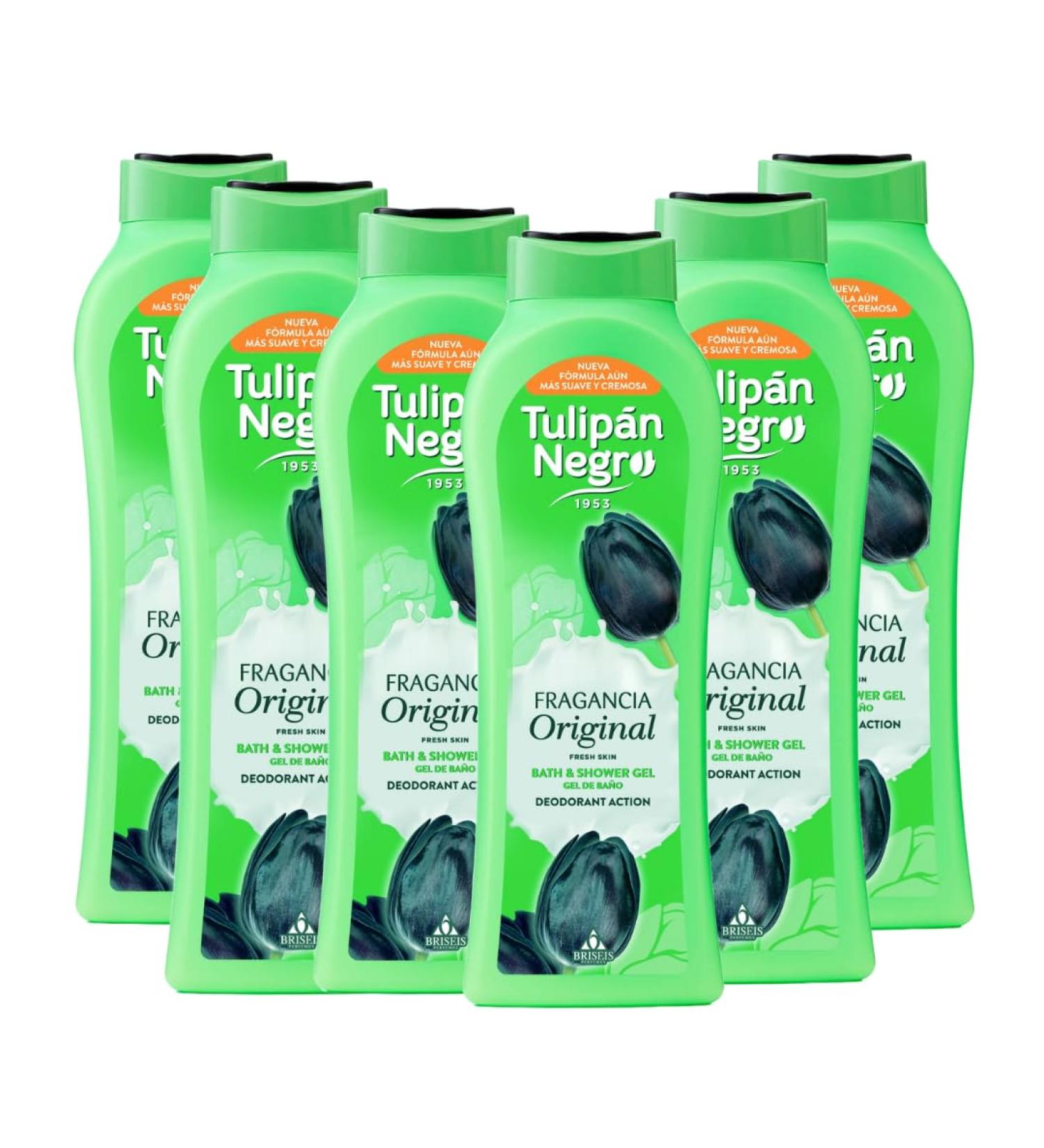 BRISEIS SA Tulipan Black Original Shower Gel extract and Chlorophyll Sauce 720 ml x 6 units - Buy Online on GoSupps.com