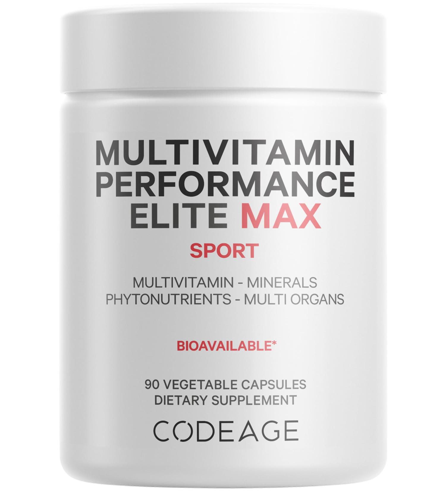 Codeage Multivitamin Performance Elite Max Supplement - Vitamins A B6 B12 C D E Vitamin K (MK-4 MK-6 MK-7 MK-9) Essential Minerals Botanical & Grass-Fed Organ Extracts Lutein - 90 Capsules - Buy Online on GoSupps.com
