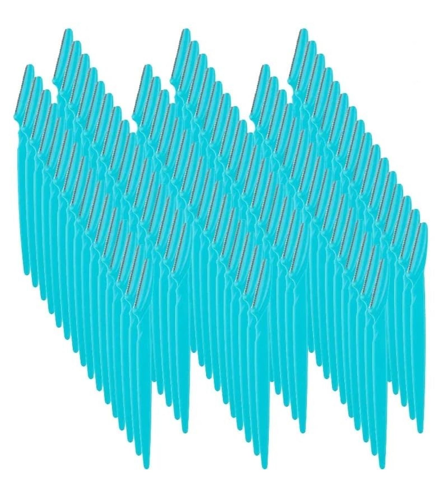 100PCs Blue Eyebrow Trimmer Blades - Portable Face Razor for Women | Ultimate Hair Removal Solution - Buy Online on GoSupps.com