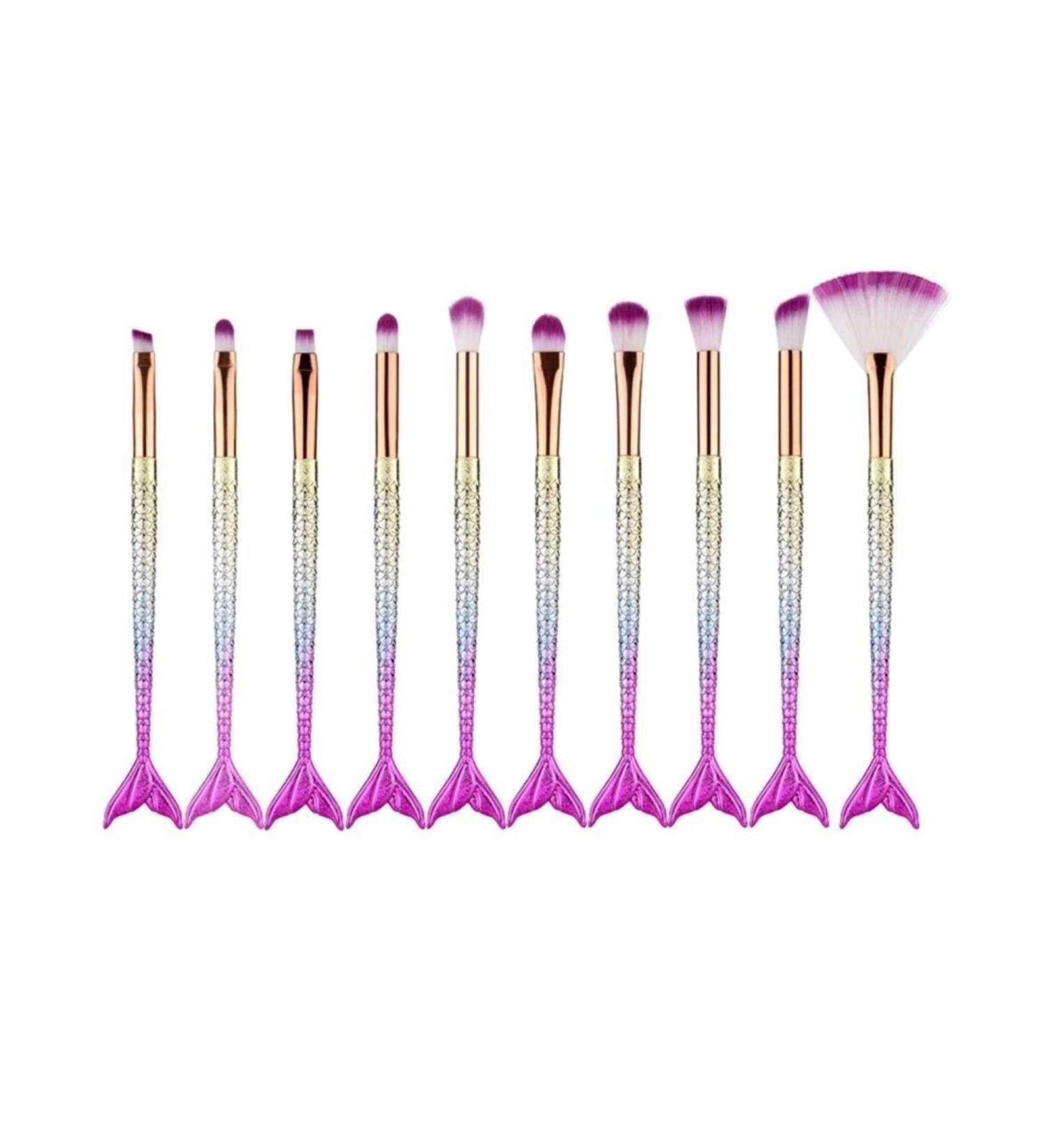 Makeup Brush 10 Pieces Gradient Handle Makeup Brush Eyeshadow Brush for Loose Powder Blush Foundation Brush Sets - Buy Online on GoSupps.com