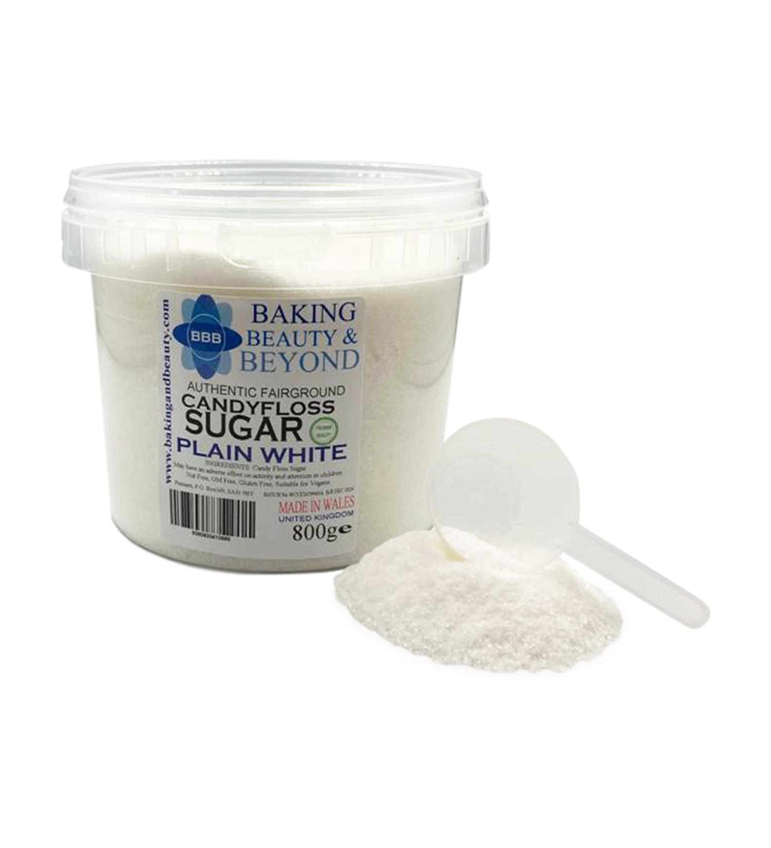 Baking Beauty and Beyond Premium Floss Sugar for Cotton Candy - Cotton Candy Flossing Sugar with Natural Ingredients Perfect for Every Occasion Bulk Floss Sugar 800g - Plain White Flavour - Buy Online on GoSupps.com